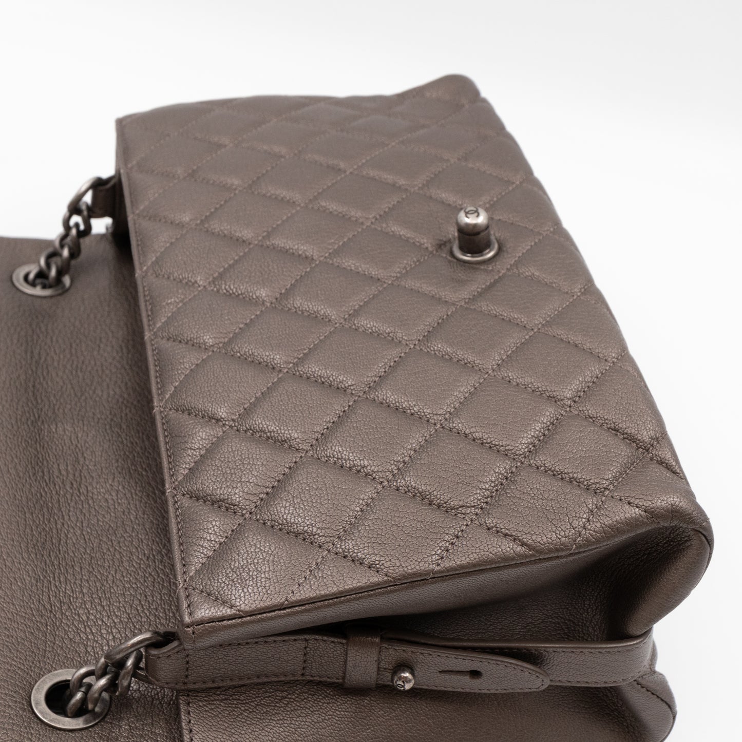 City Rock Flap Bag Jumbo Metallic Goatskin
