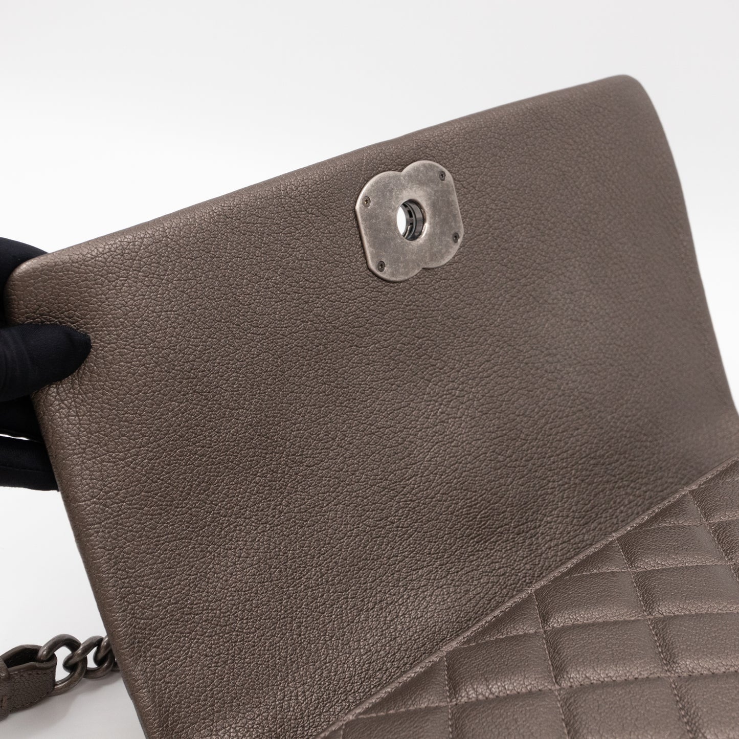 City Rock Flap Bag Jumbo Metallic Goatskin