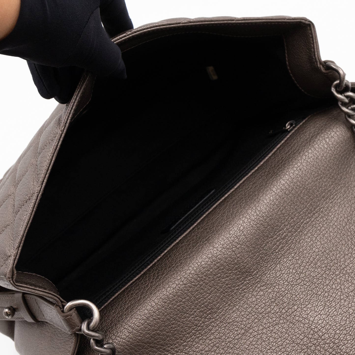 City Rock Flap Bag Jumbo Metallic Goatskin