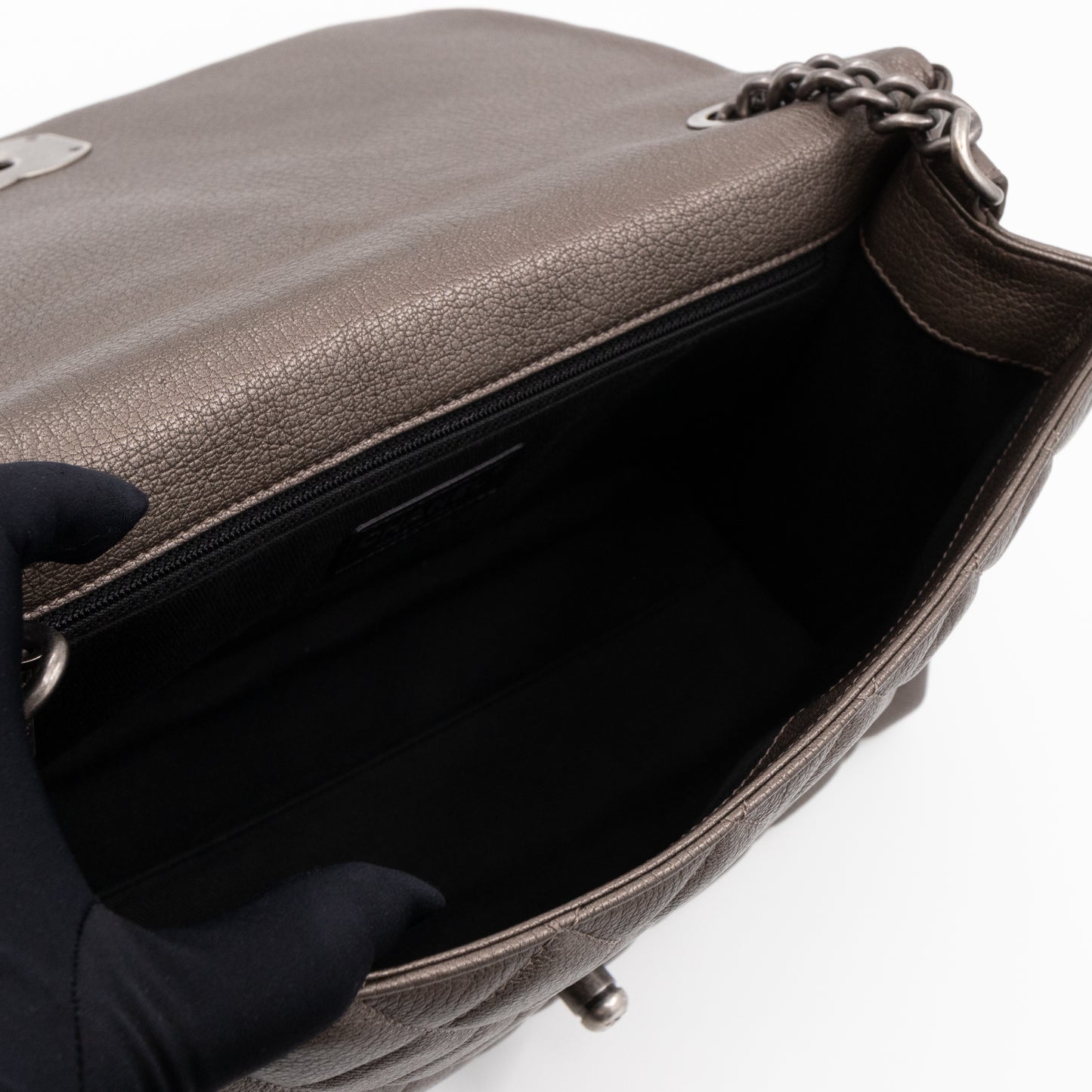 City Rock Flap Bag Jumbo Metallic Goatskin