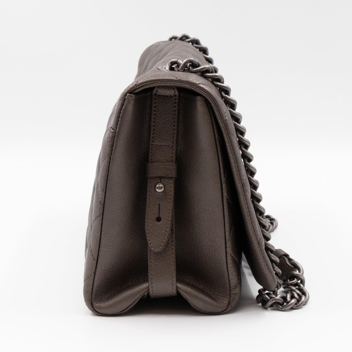 City Rock Flap Bag Jumbo Metallic Goatskin