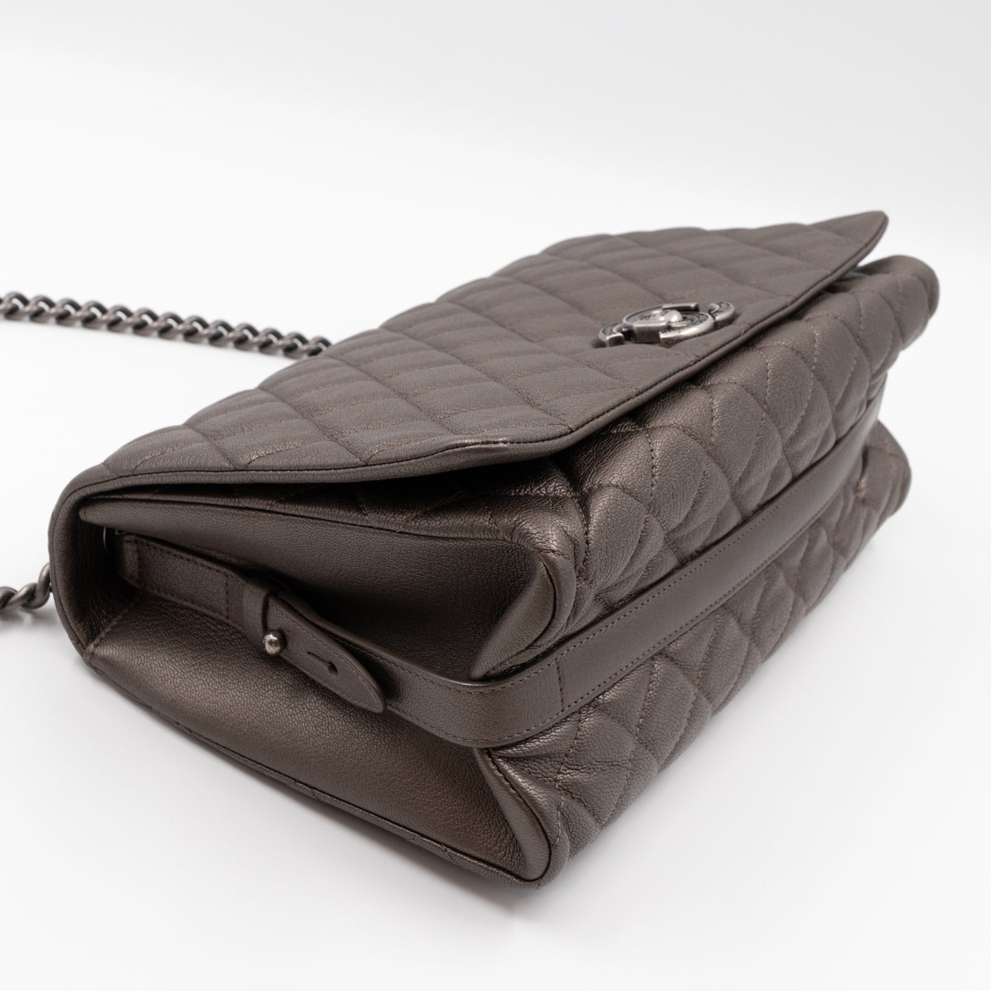 City Rock Flap Bag Jumbo Metallic Goatskin