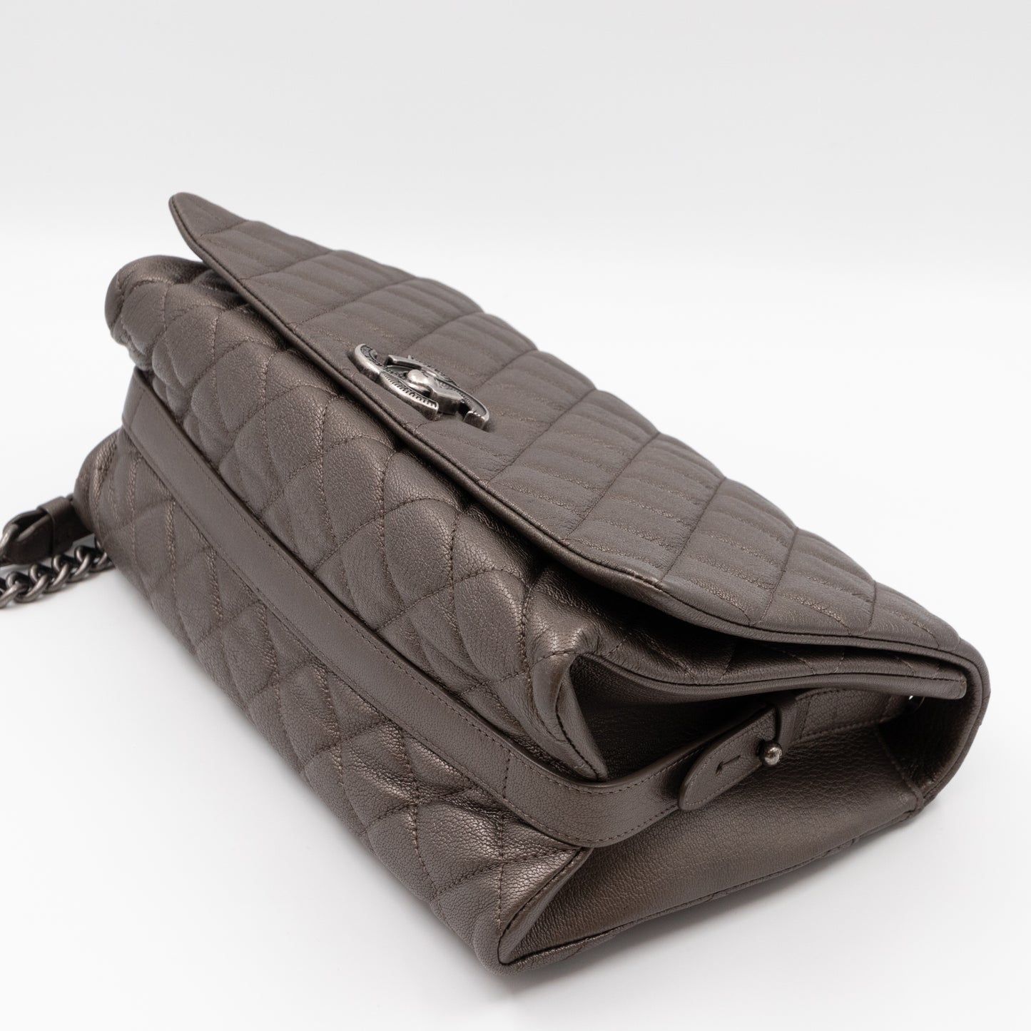 City Rock Flap Bag Jumbo Metallic Goatskin