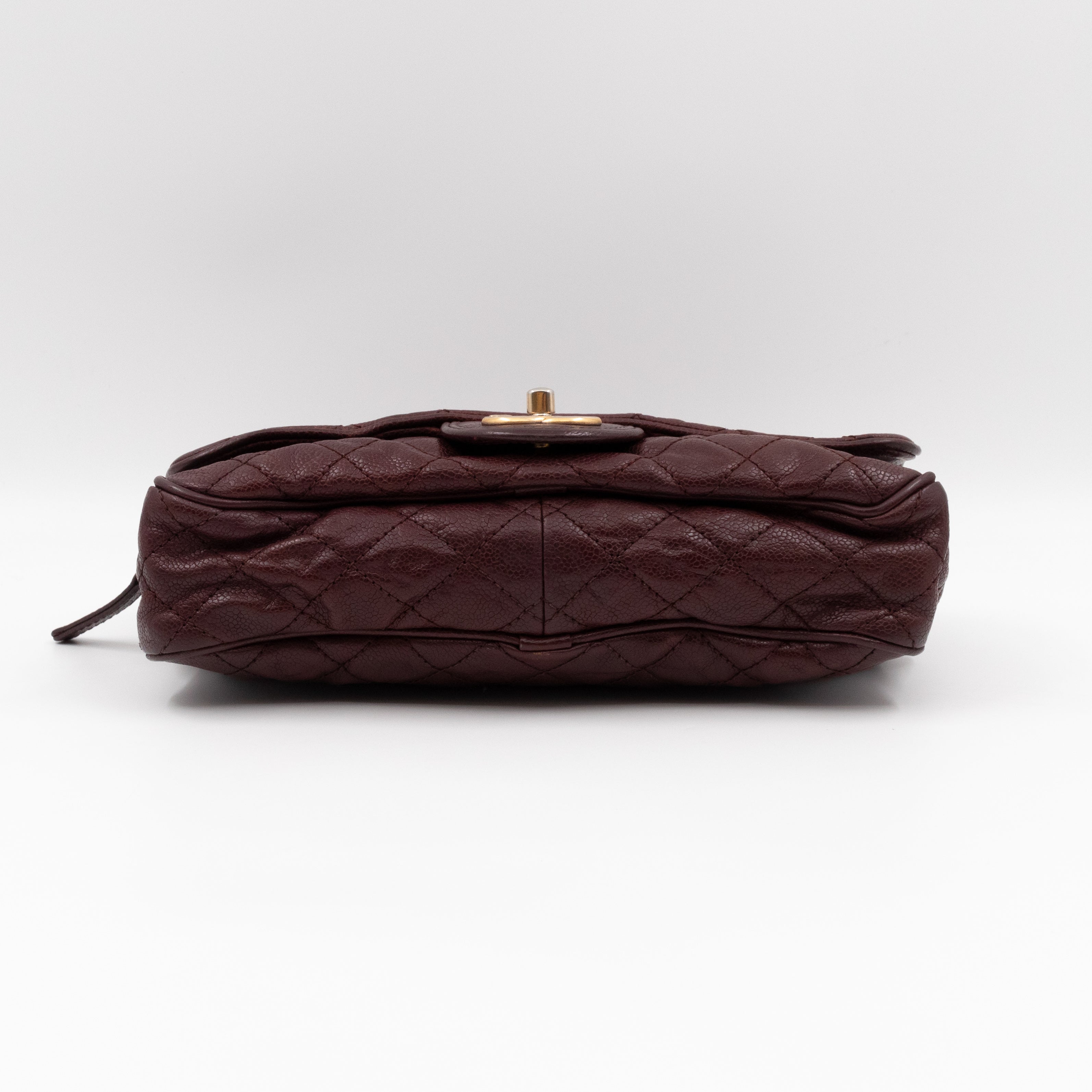 Easy Flap Bag Burgundy Caviar Aged Gold