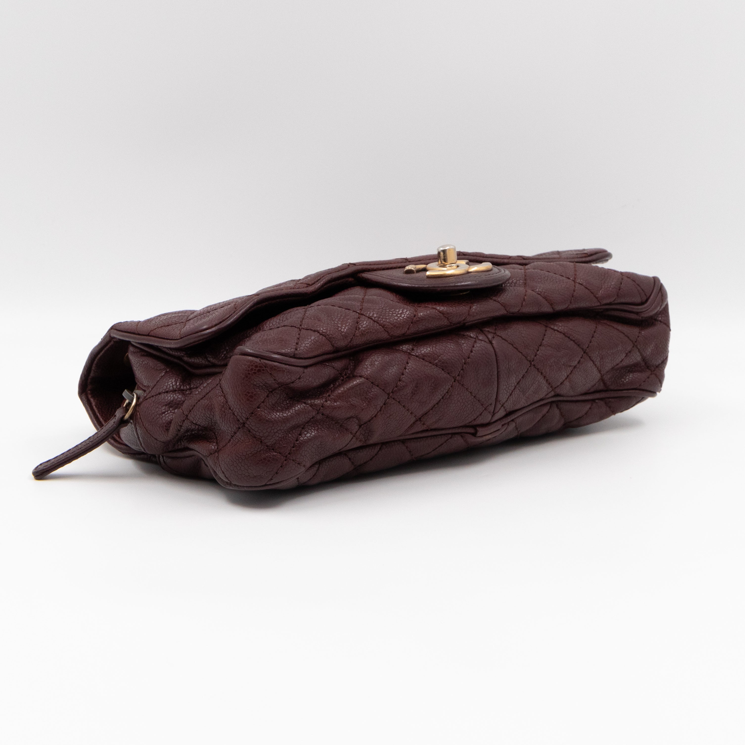 Easy Flap Bag Burgundy Caviar Aged Gold