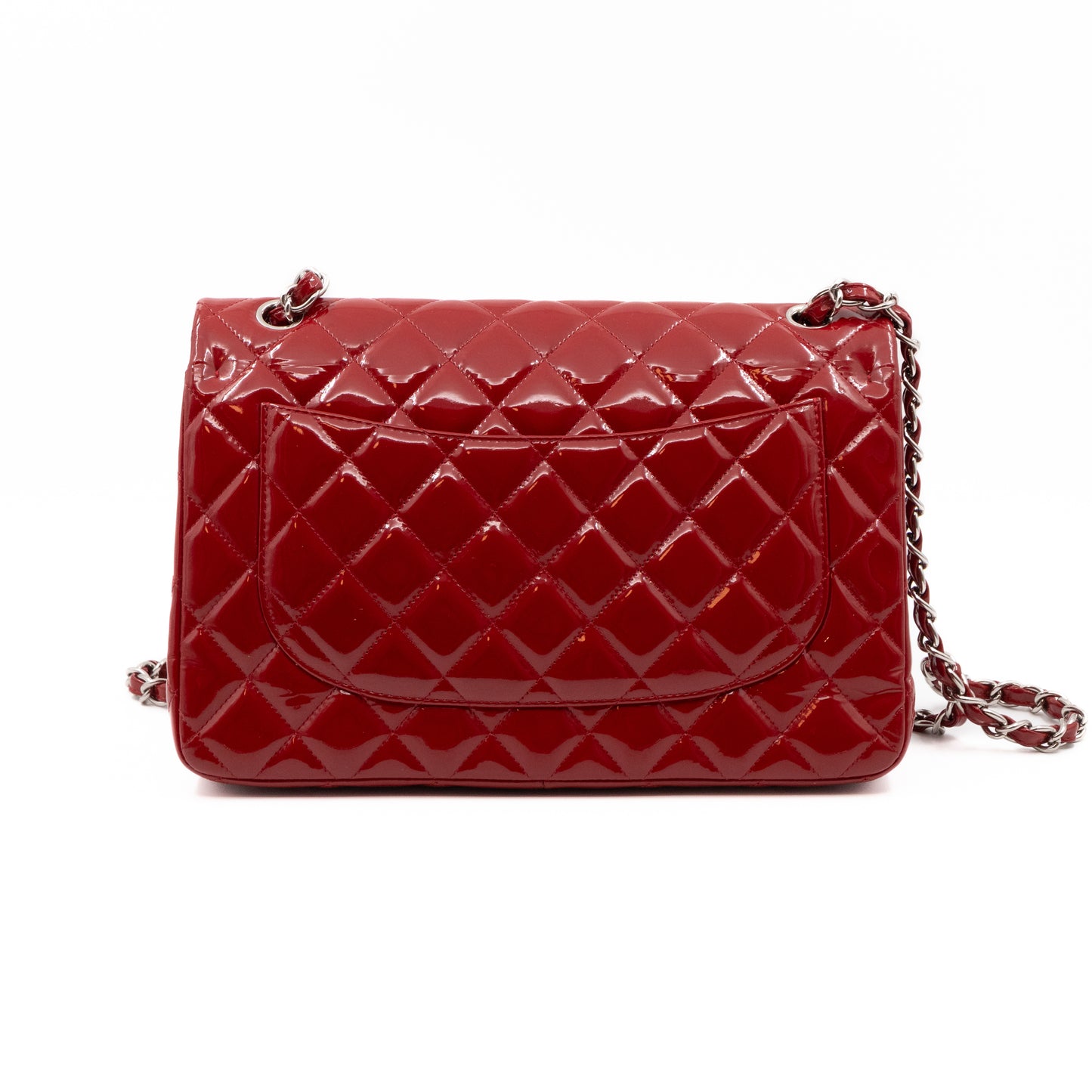 Classic Double Flap Jumbo Red Patent Leather