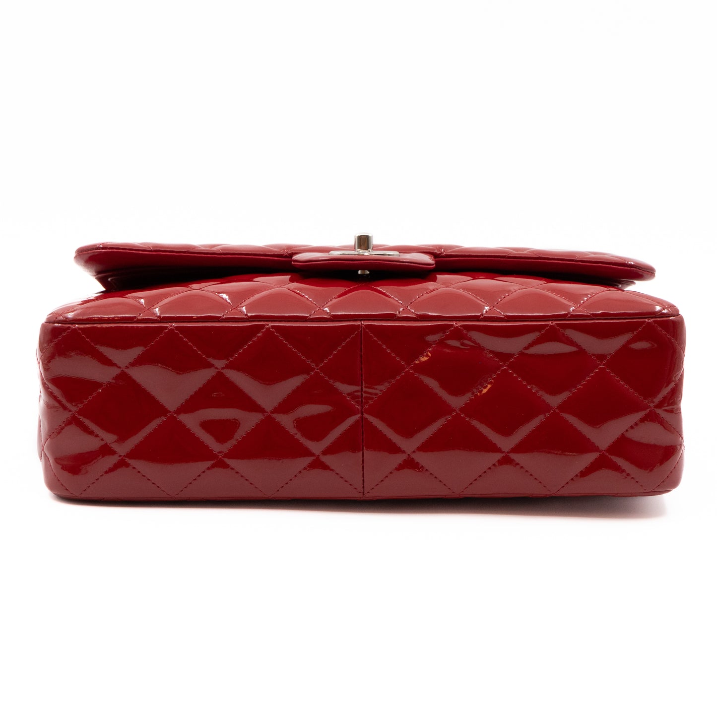 Classic Double Flap Jumbo Red Patent Leather