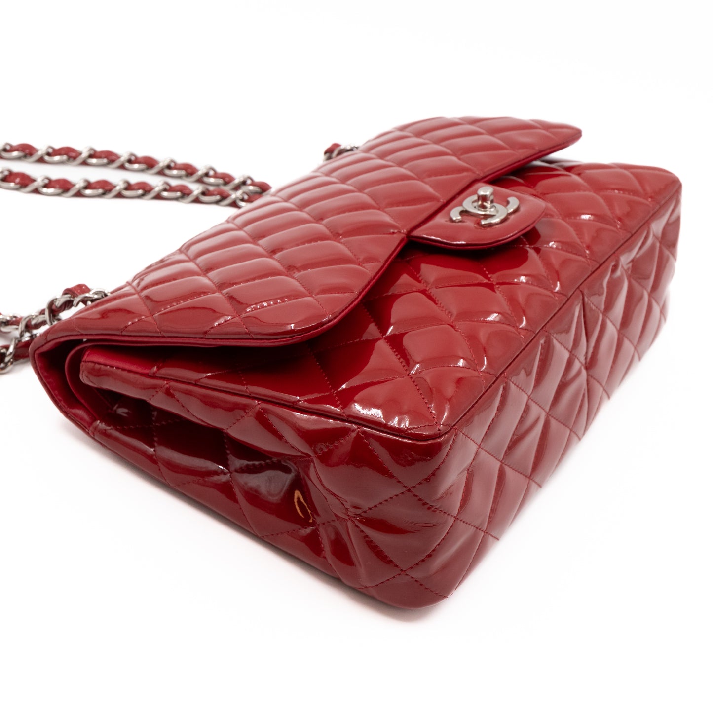 Classic Double Flap Jumbo Red Patent Leather