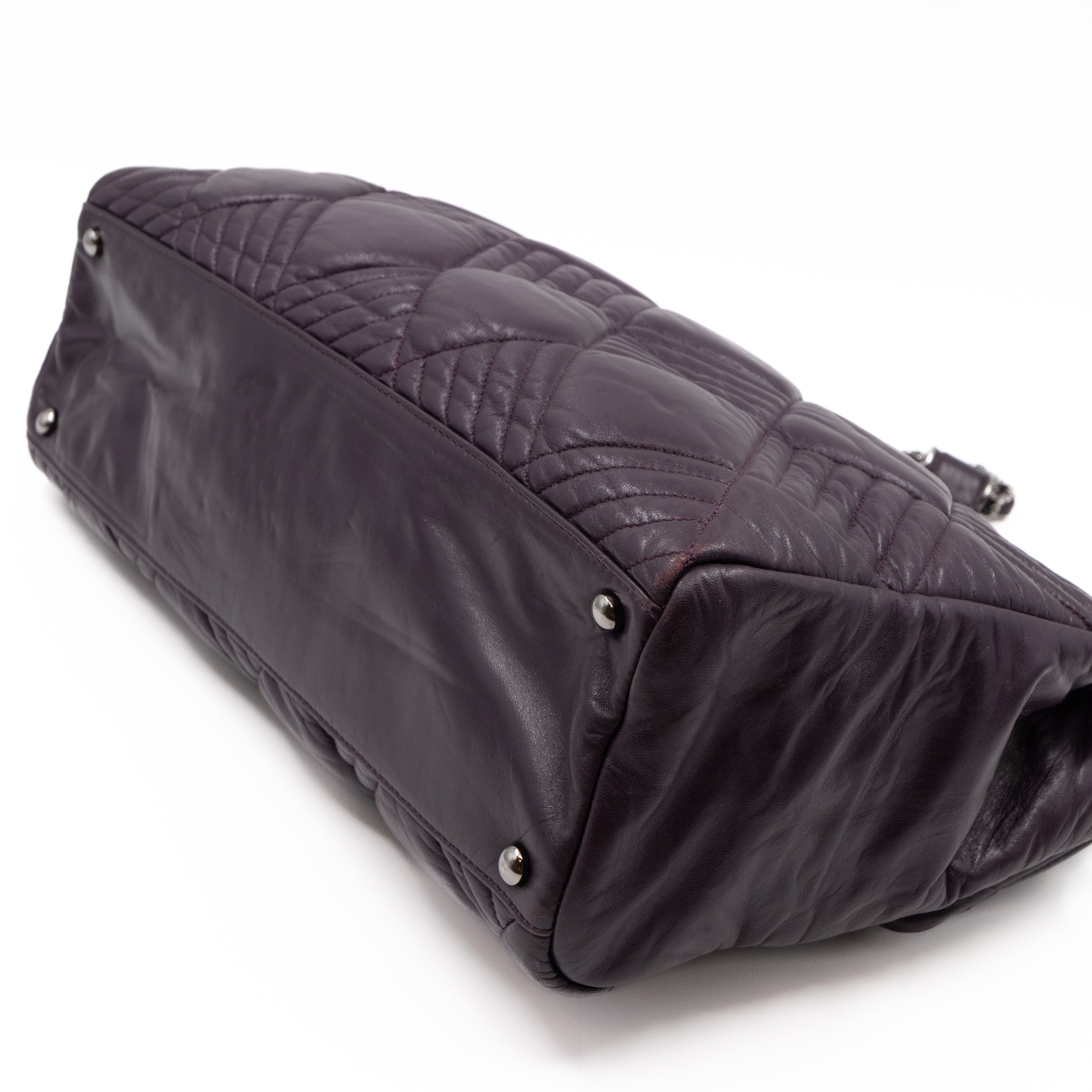 In & Out Flap Bag Maxi Purple Lambskin