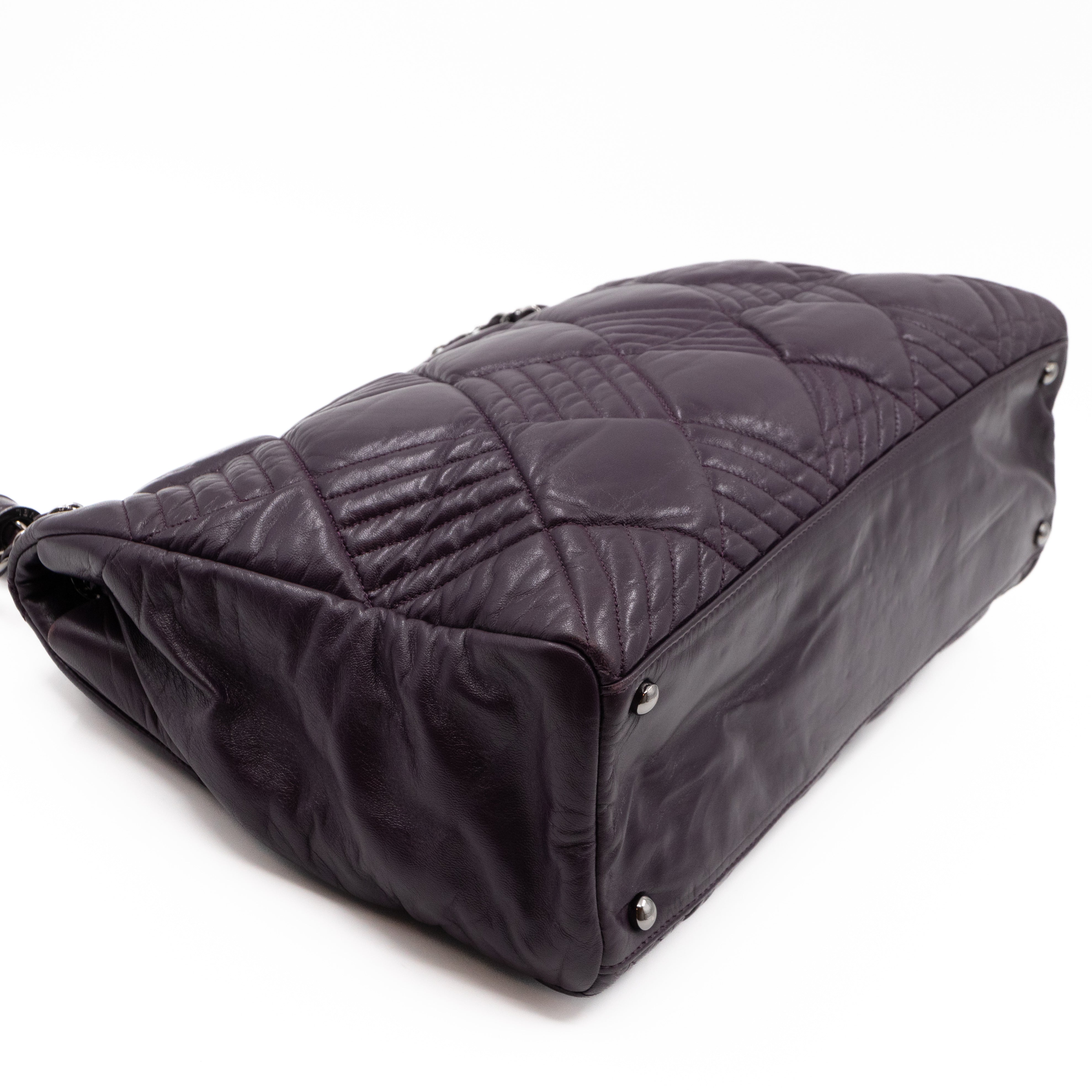 In & Out Flap Bag Maxi Purple Lambskin