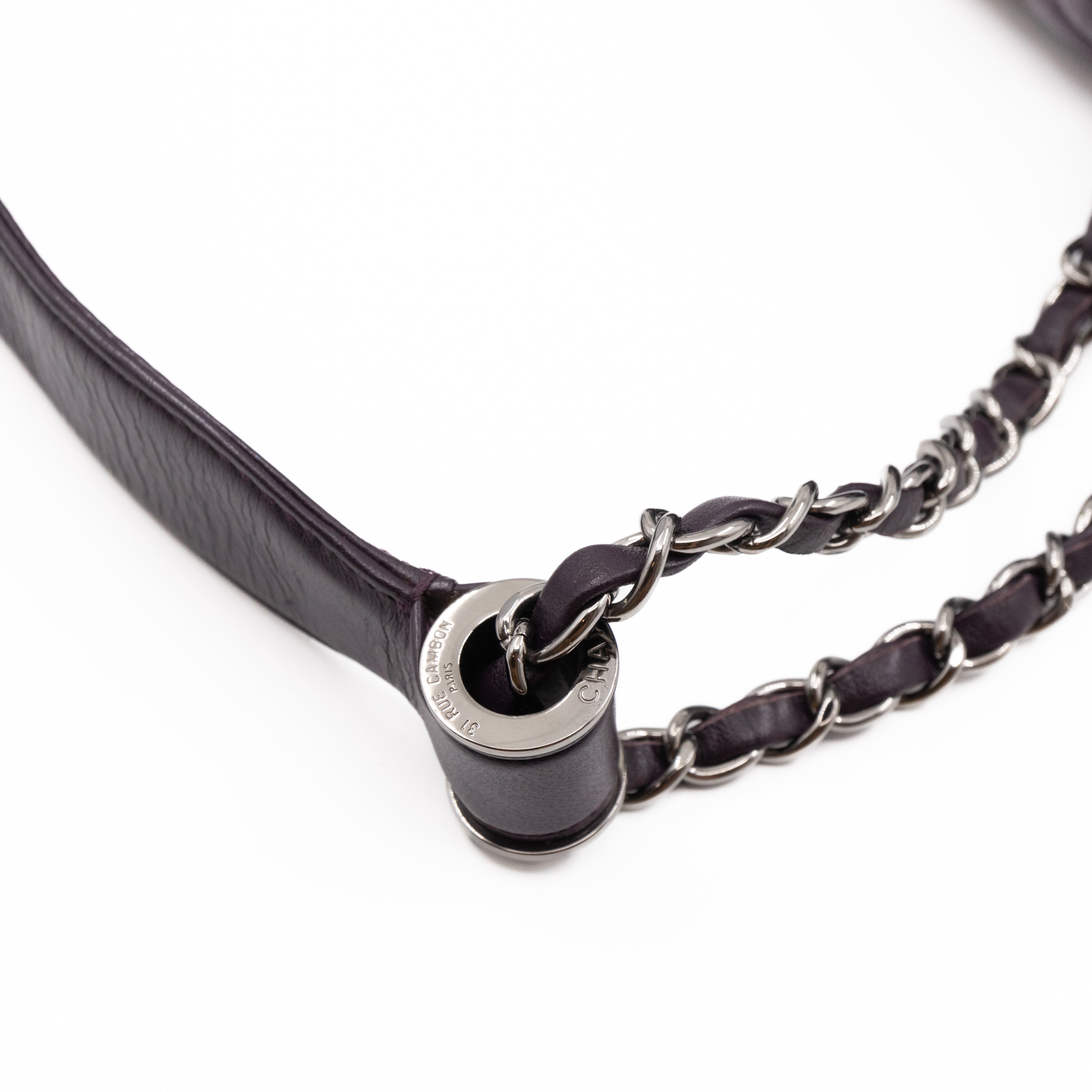 In & Out Flap Bag Maxi Purple Lambskin