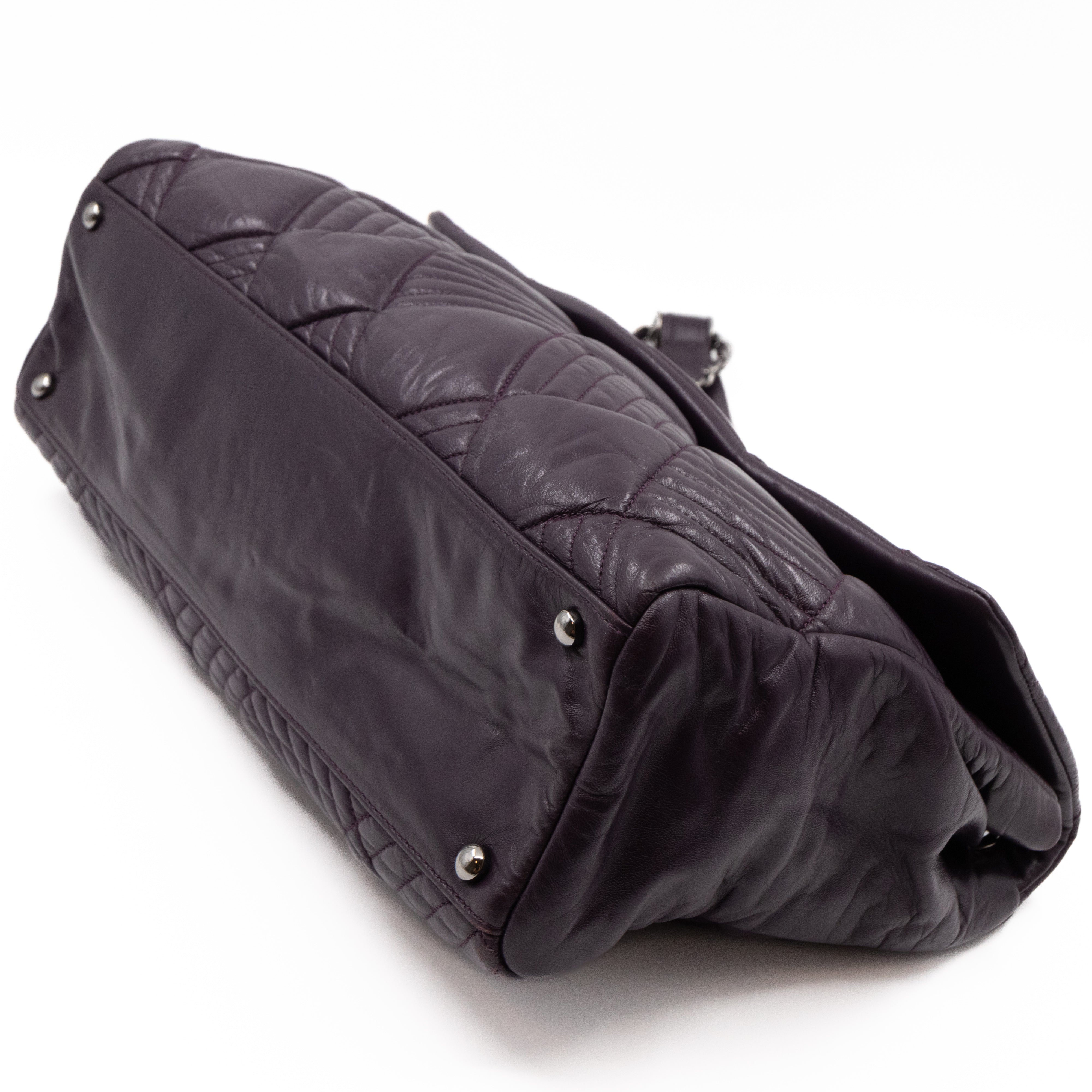 In & Out Flap Bag Maxi Purple Lambskin