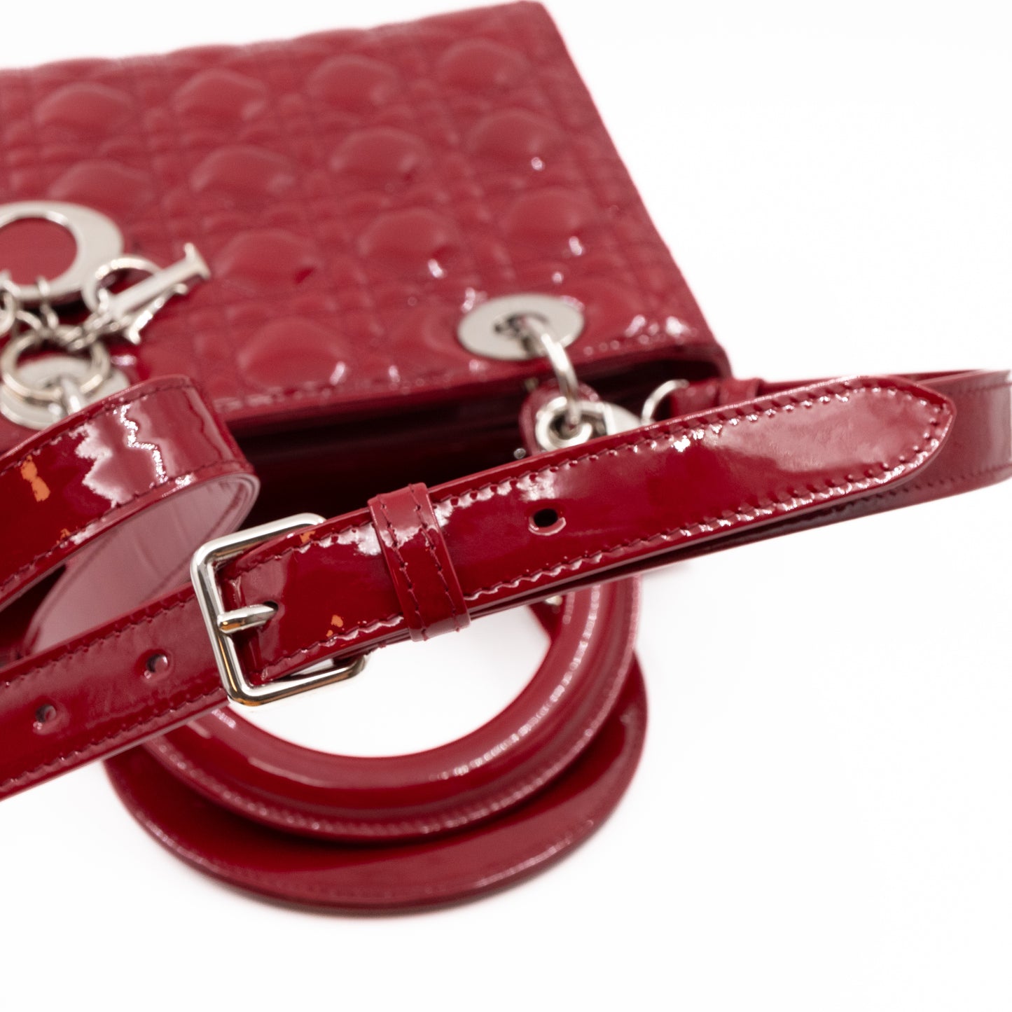 Lady Dior Medium Red Patent Leather