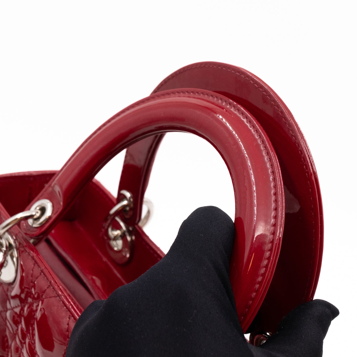 Lady Dior Medium Red Patent Leather