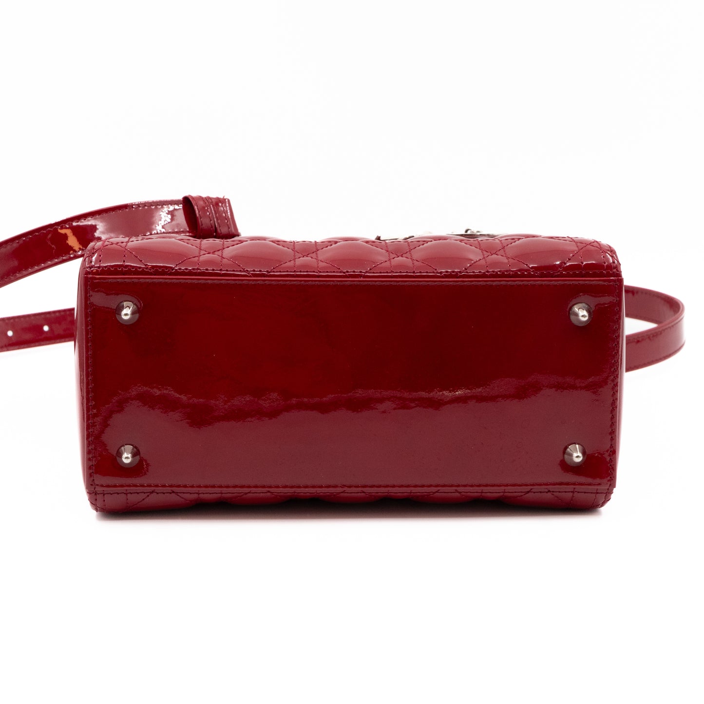 Lady Dior Medium Red Patent Leather