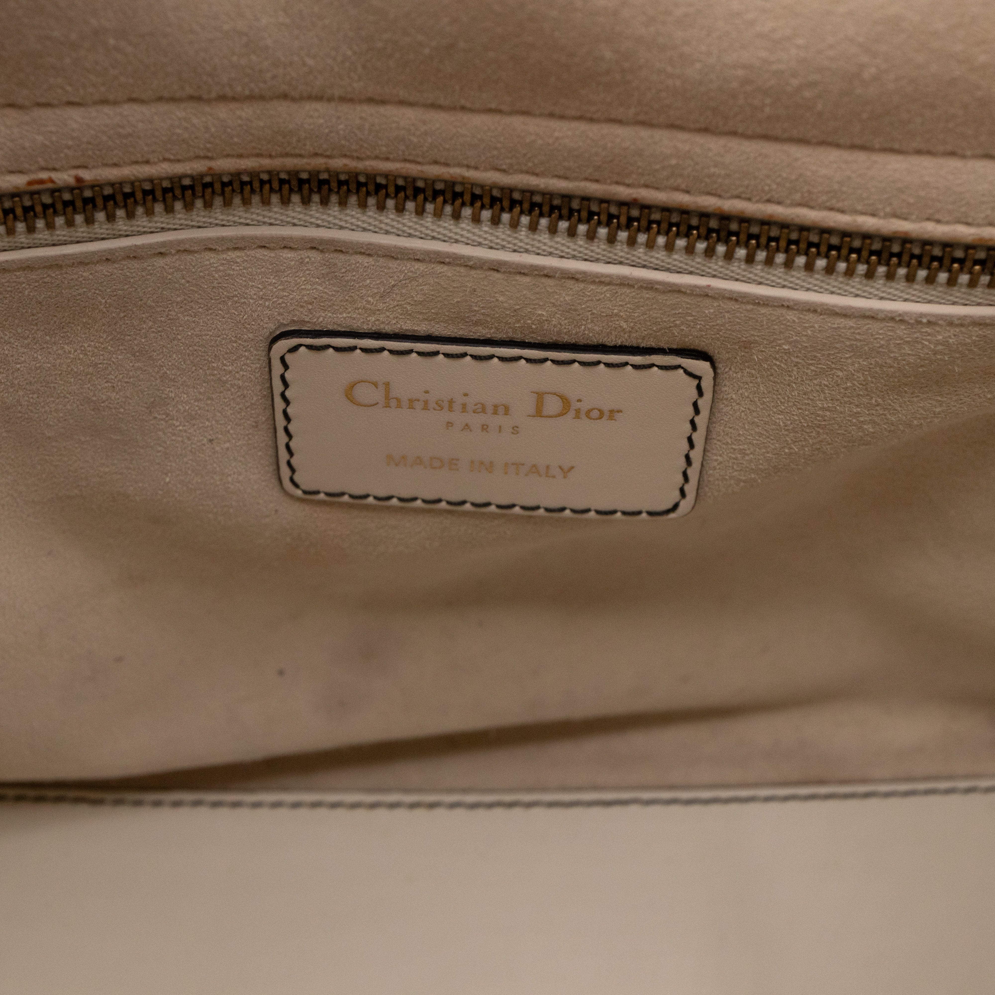 Lady Dior Medium Supple Cannage Studded White Leather