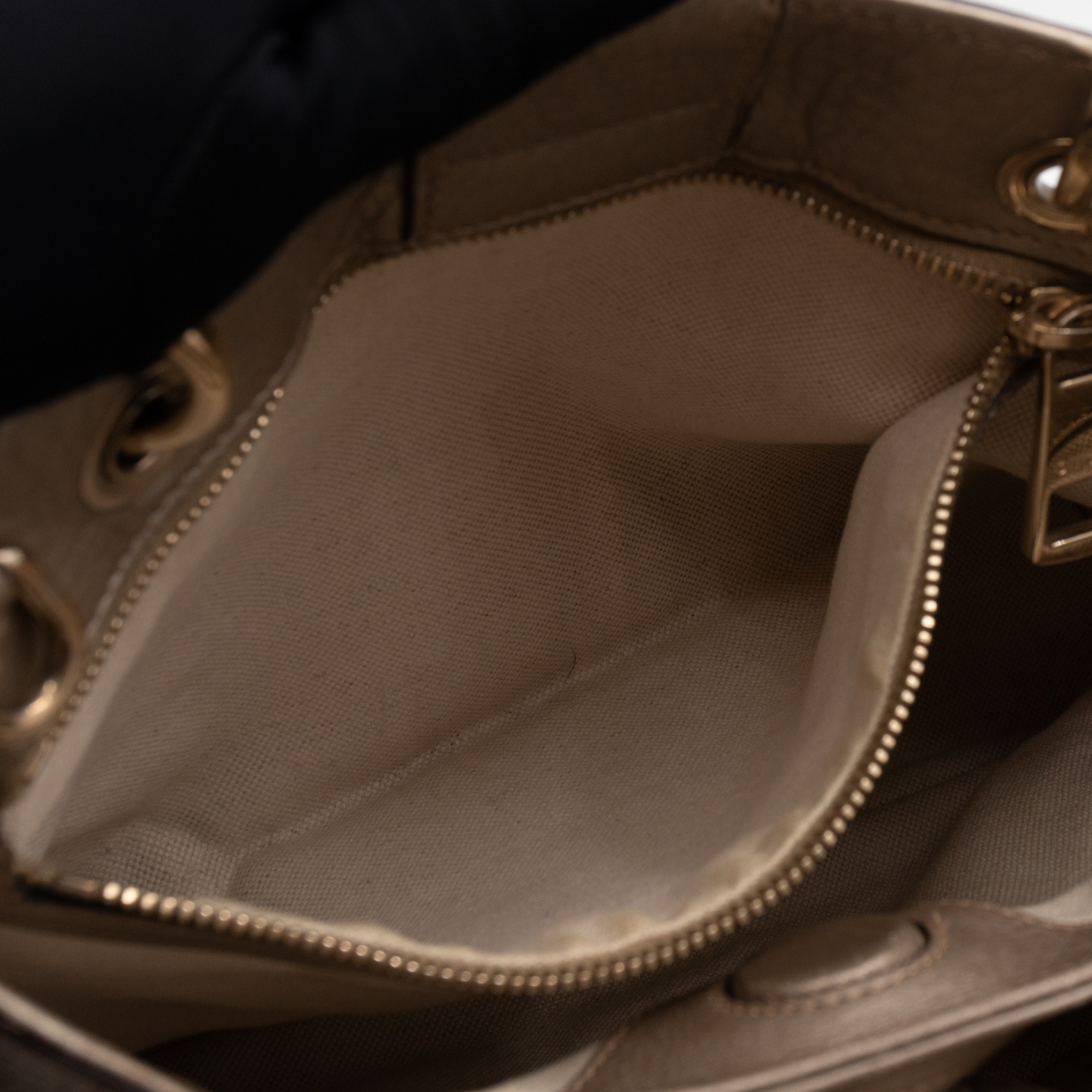 Bamboo Handle Tote Bag Champagne