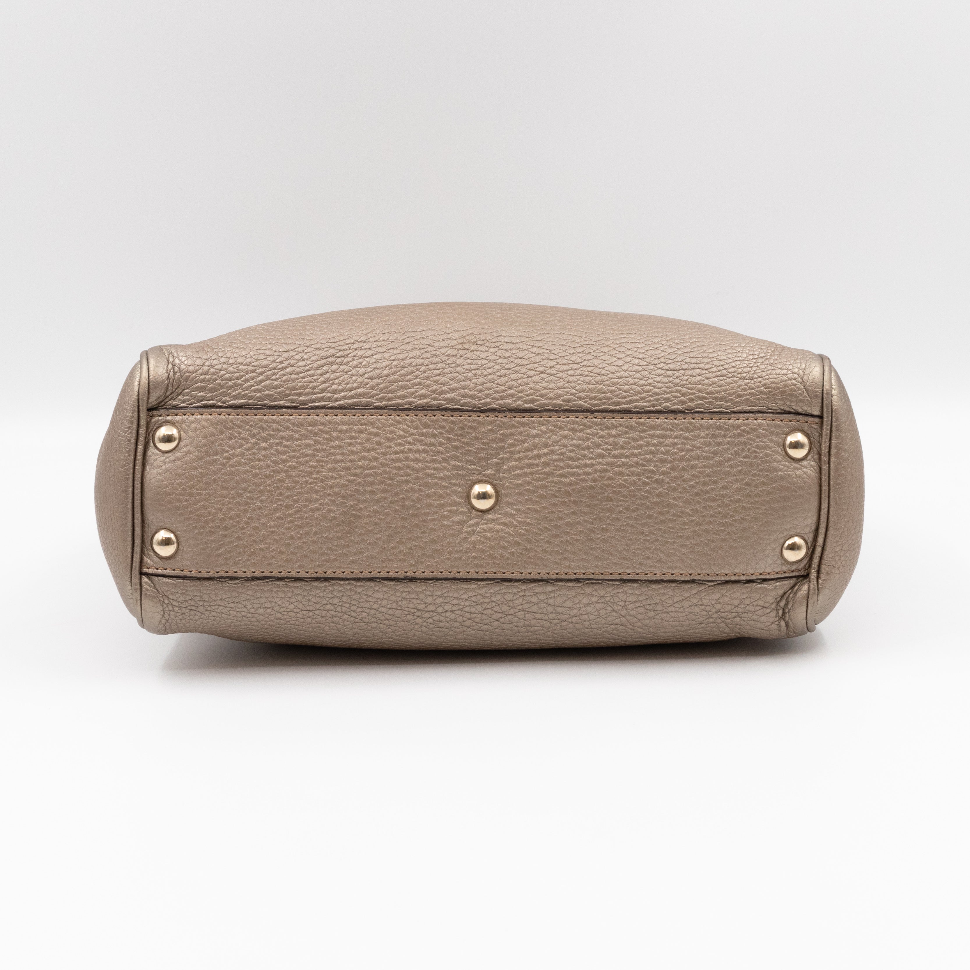 Bamboo Handle Tote Bag Champagne