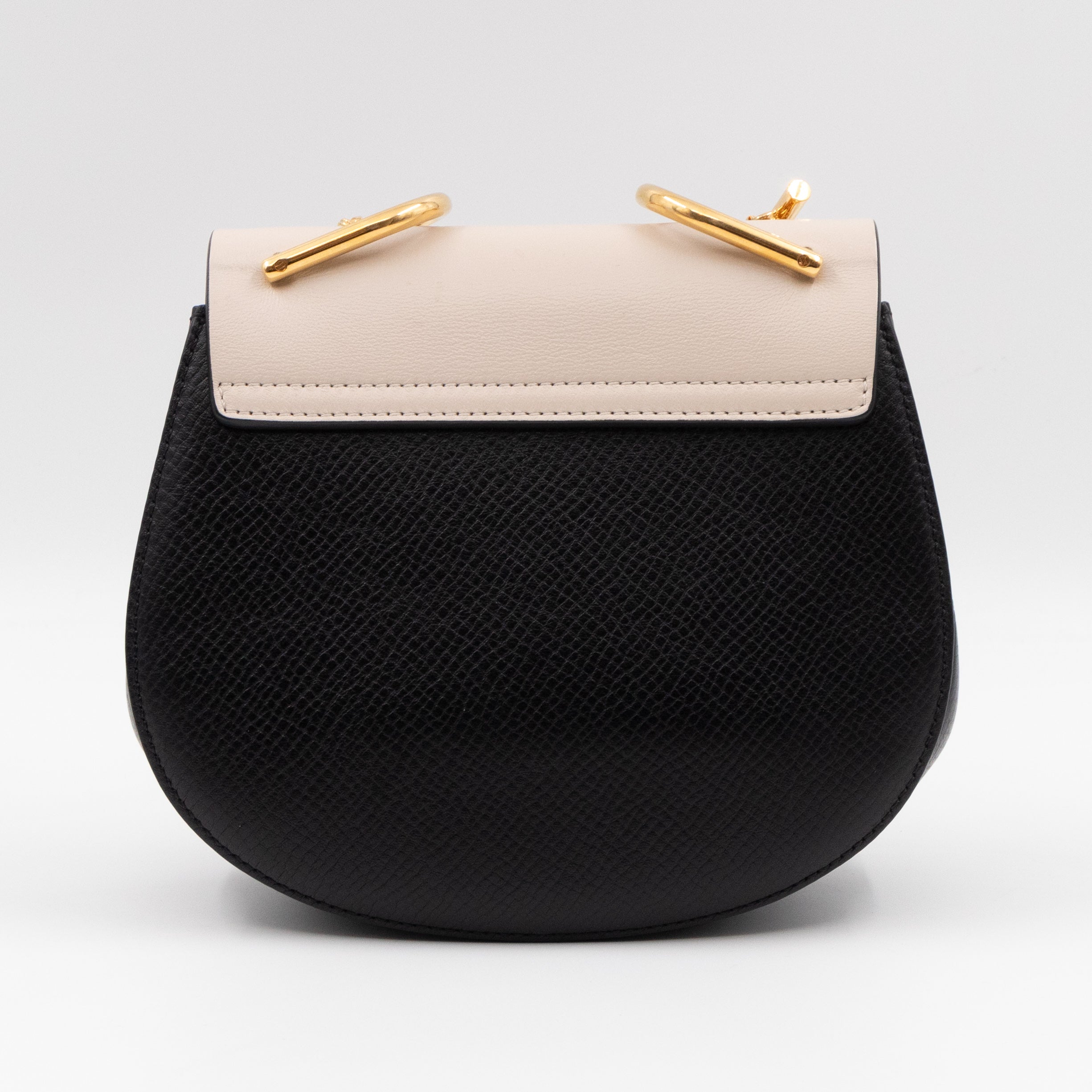 Drew Black White Leather Gold