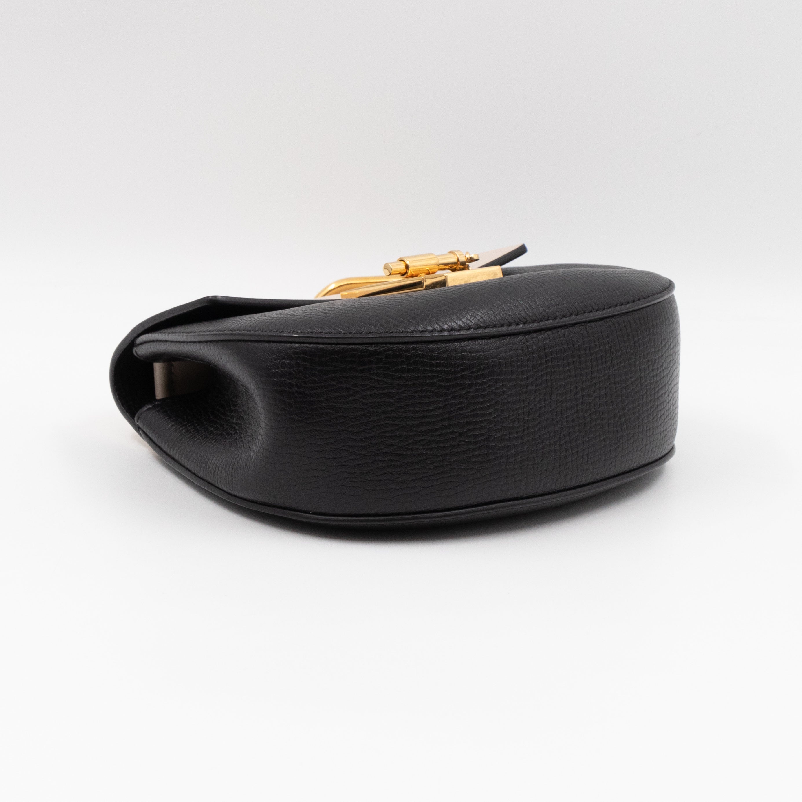 Drew Black White Leather Gold