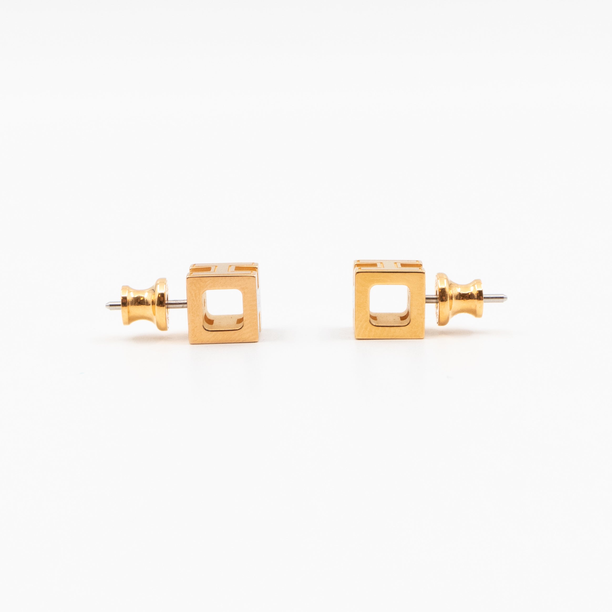 Cage d'H Earrings Black Gold