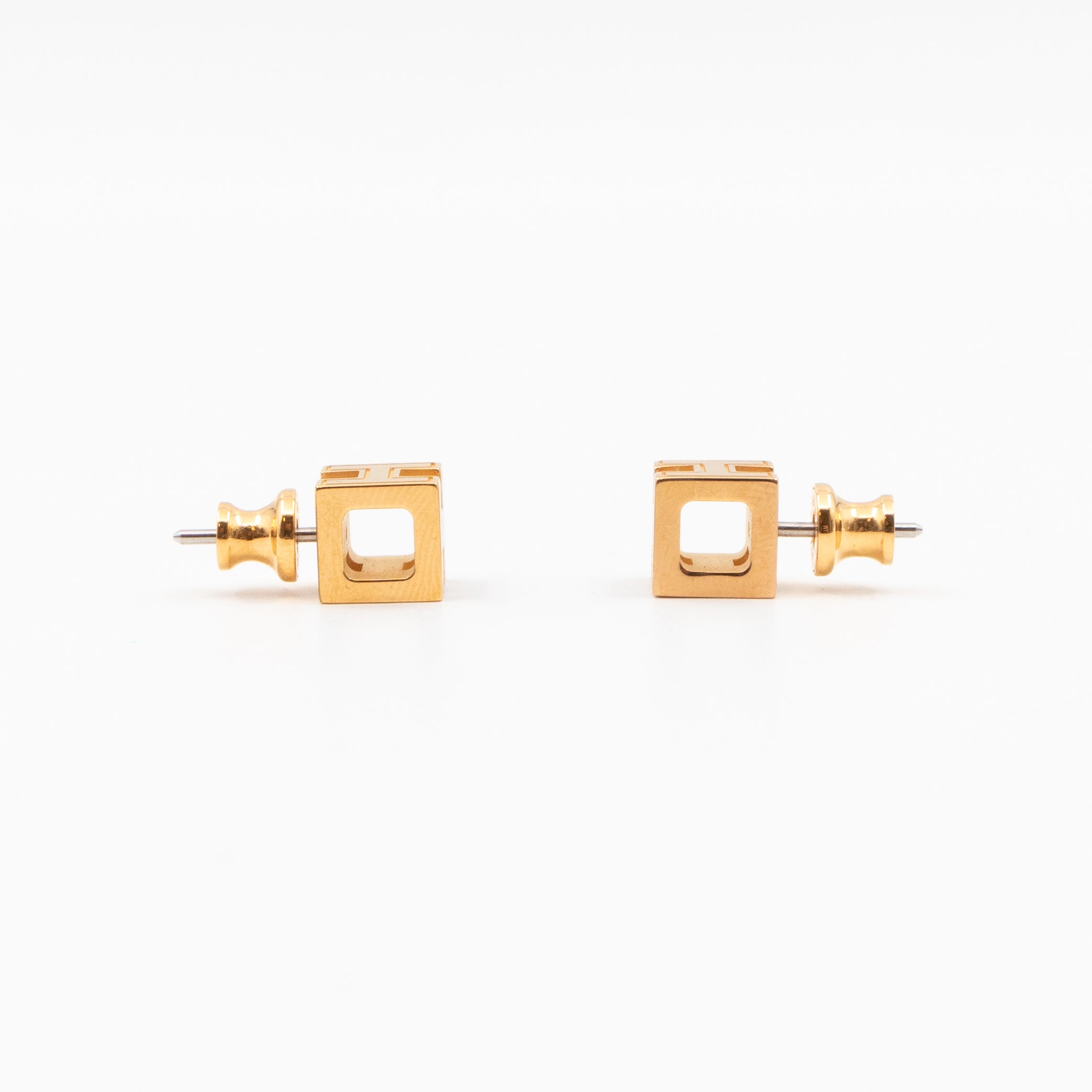 Cage d'H Earrings Black Gold