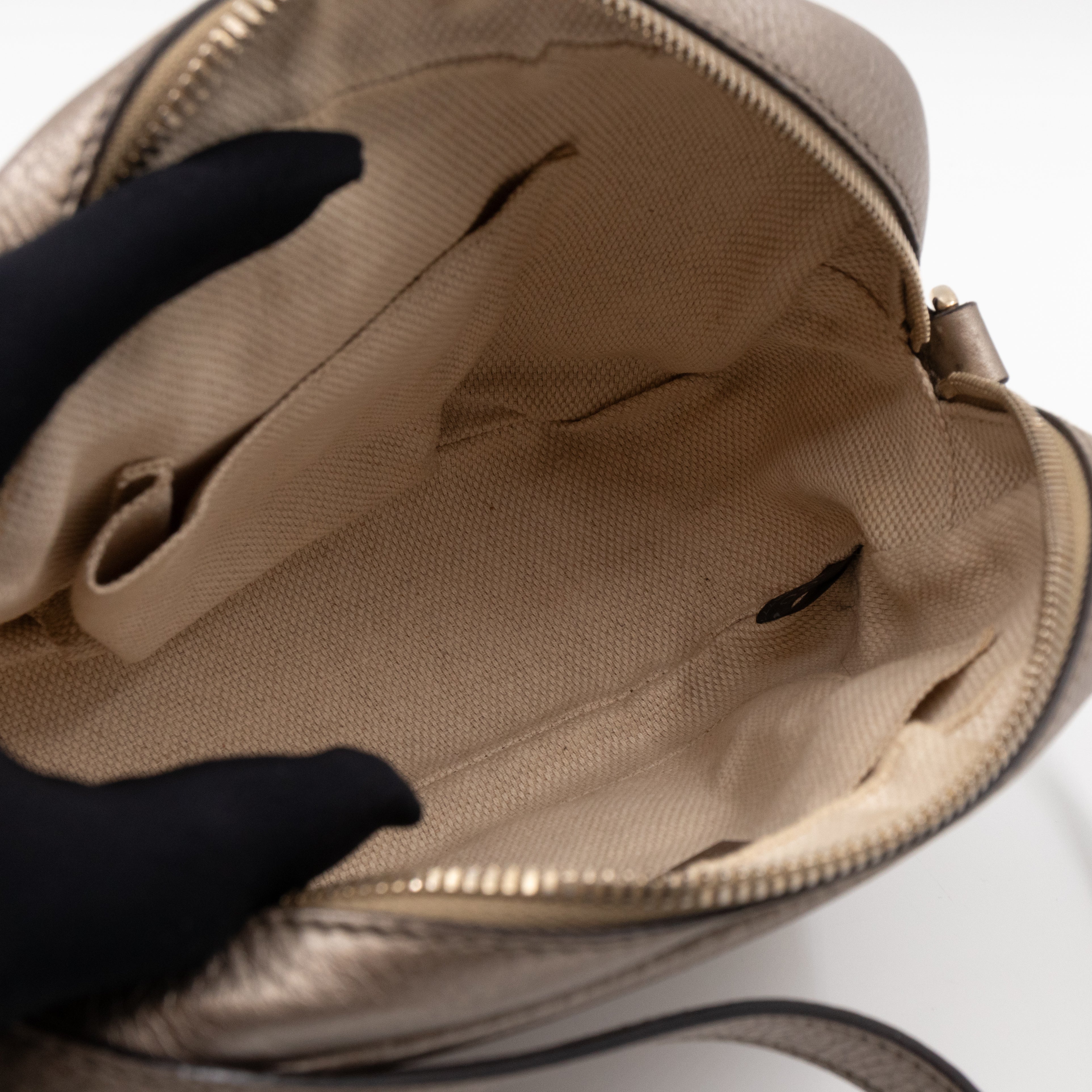 Disco Soho Champagne Metallic Leather