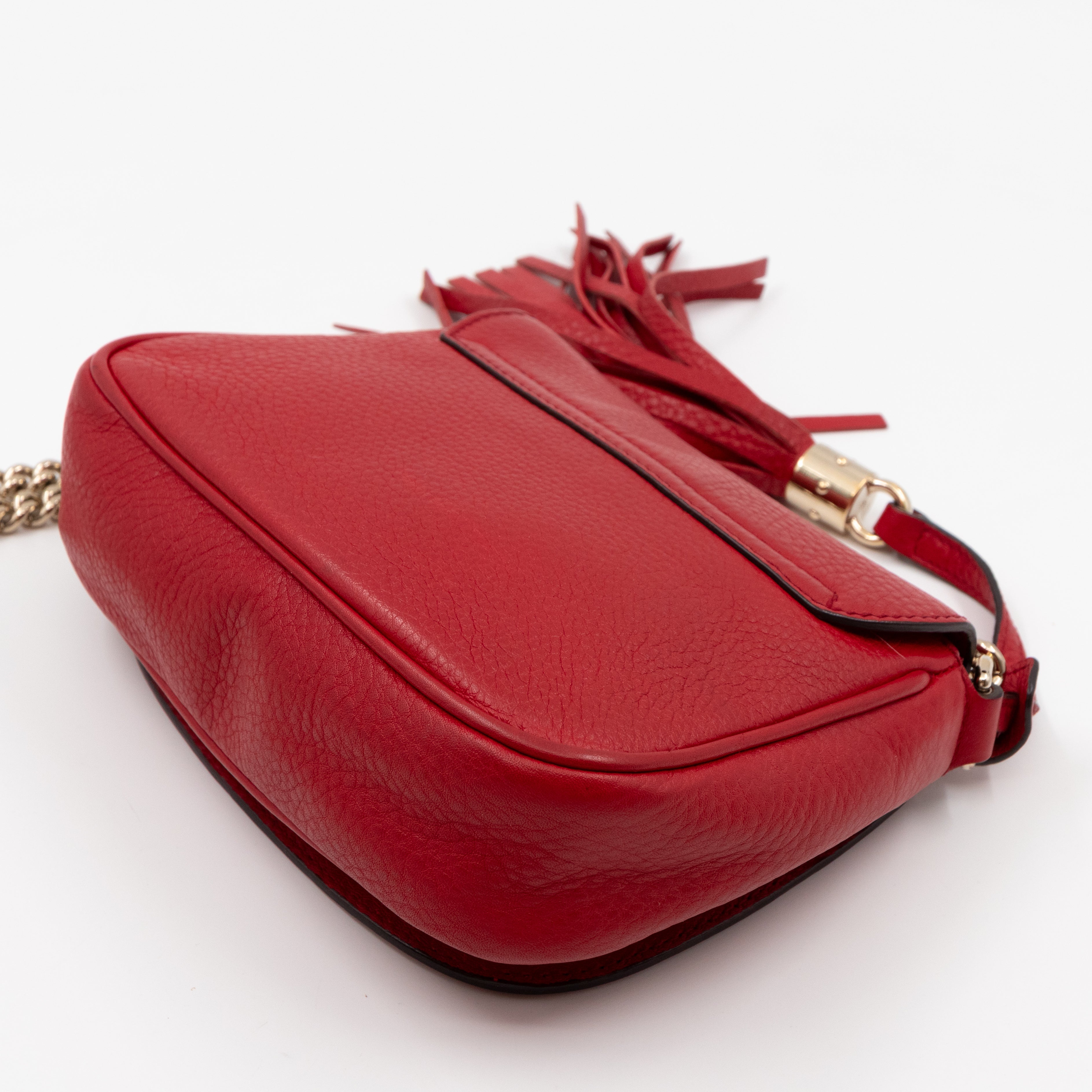 Mini Soho Flap Chain Bag Red Leather