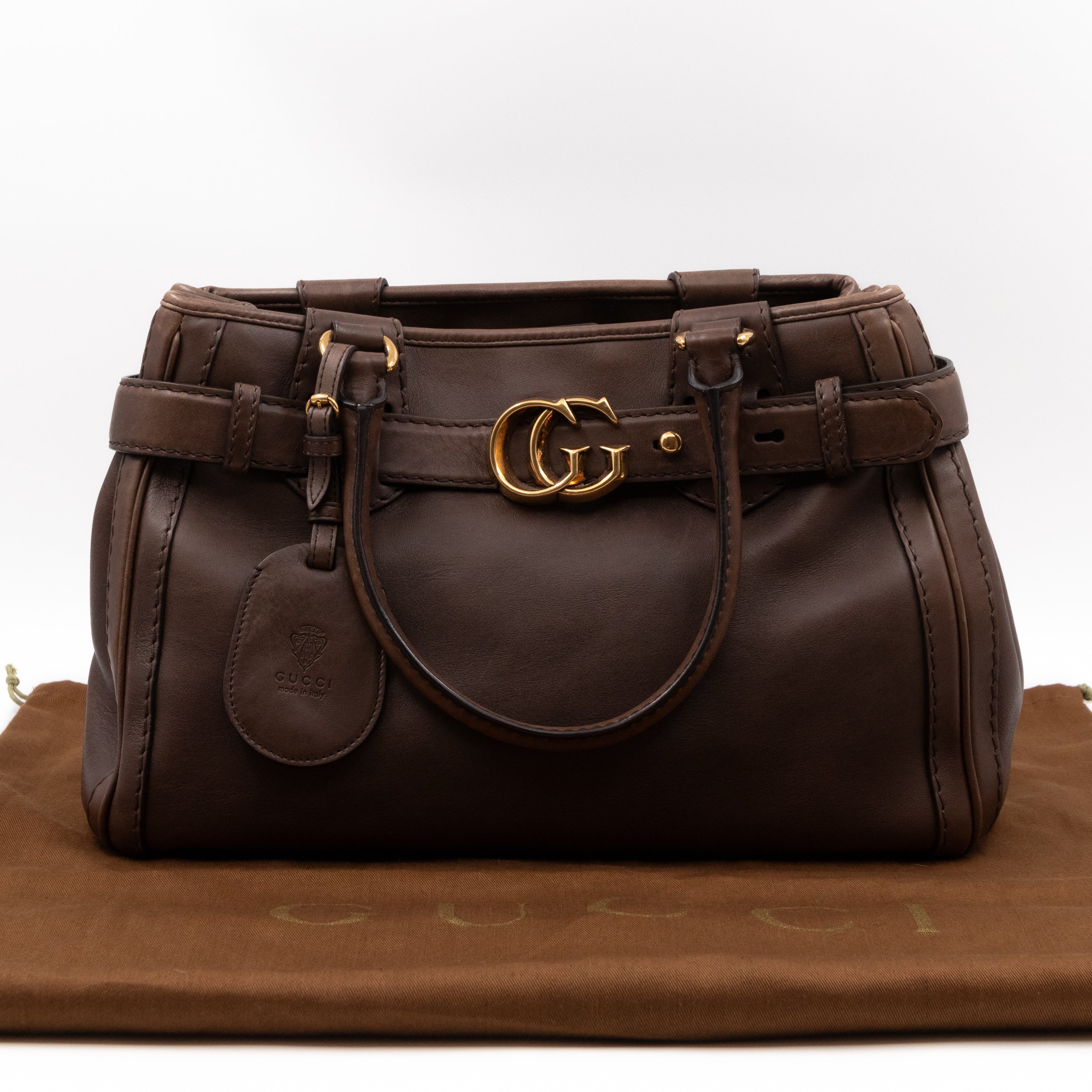 GG Running Bag Aged Leather Brown
