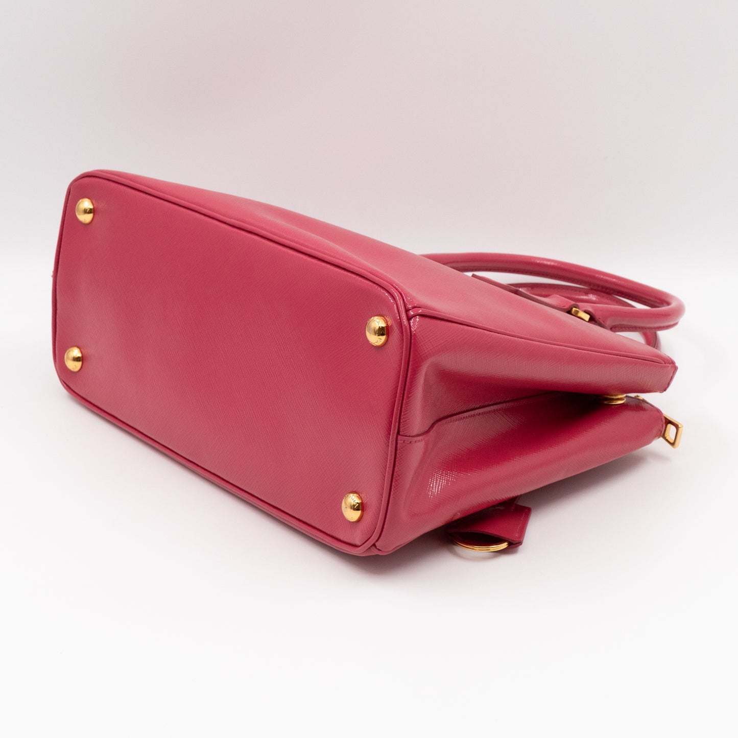 Galleria Medium Double Zip Pink Saffiano Vernice