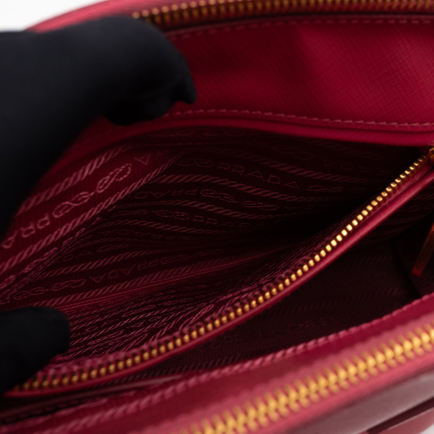 Galleria Medium Double Zip Pink Saffiano Vernice