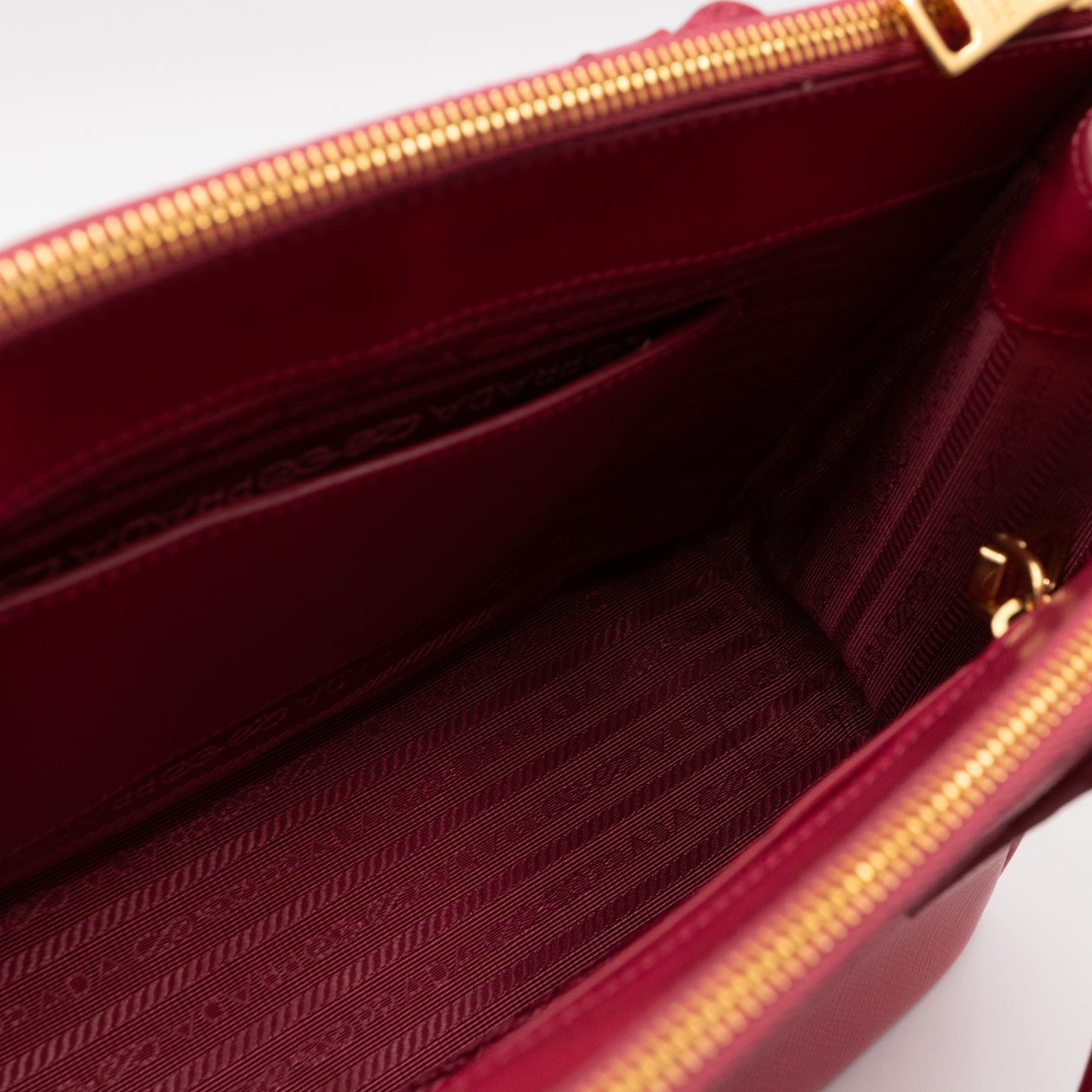 Galleria Medium Double Zip Pink Saffiano Vernice