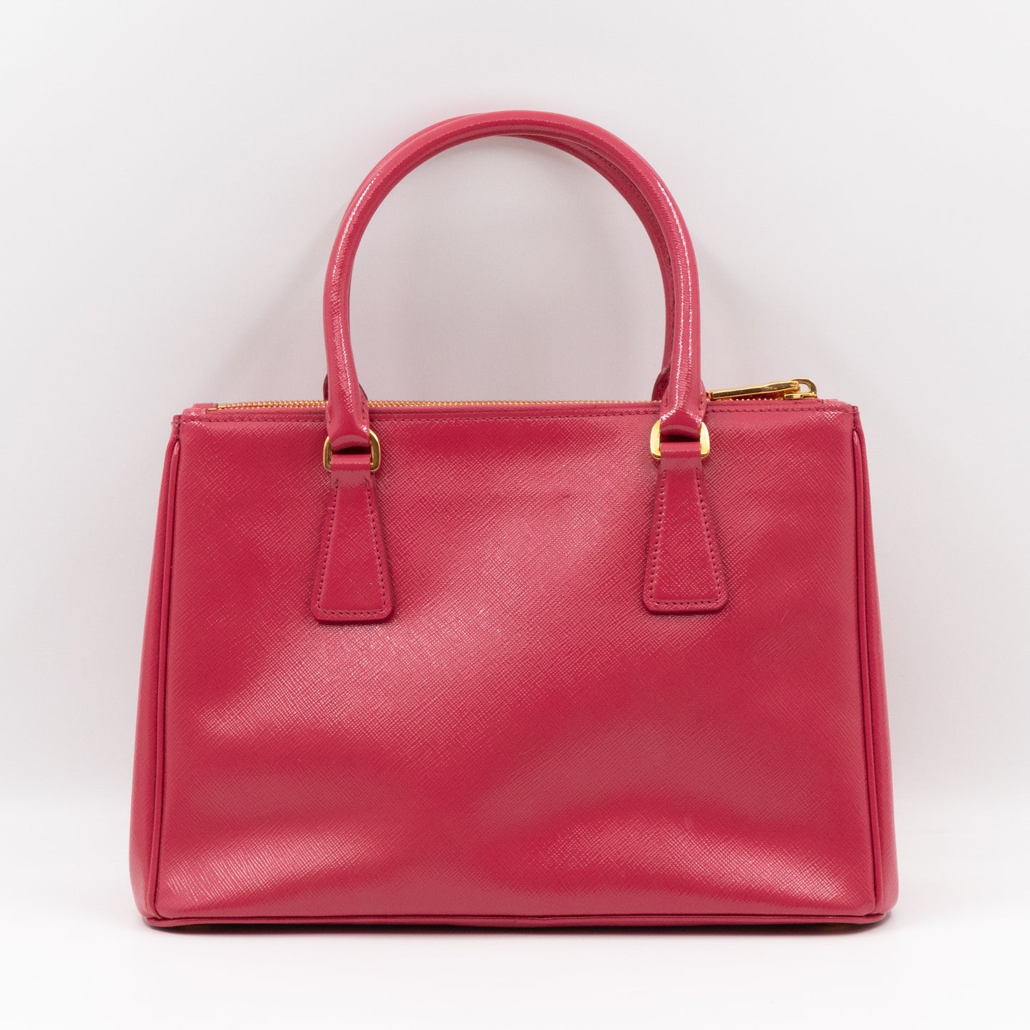 Galleria Medium Double Zip Pink Saffiano Vernice