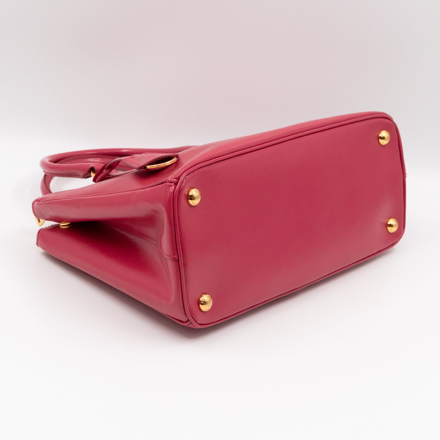 Galleria Medium Double Zip Pink Saffiano Vernice
