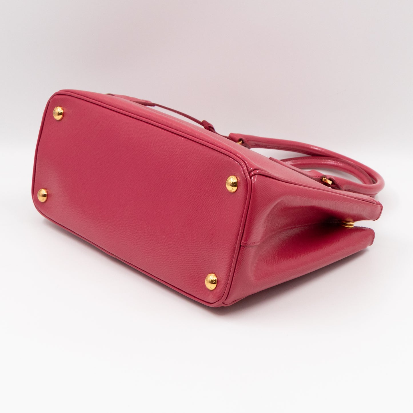 Galleria Medium Double Zip Pink Saffiano Vernice