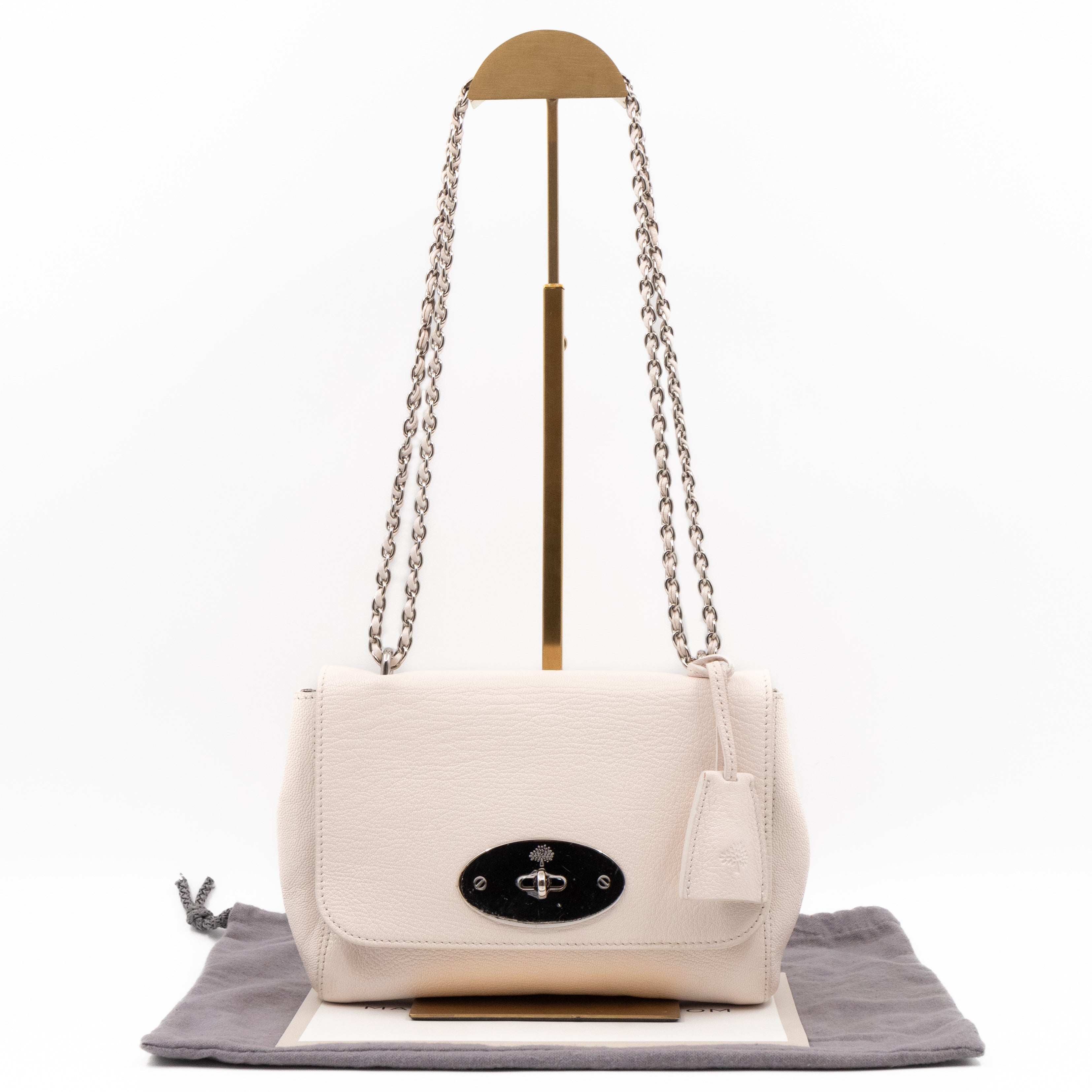 Lily Small Cream Leather Silver