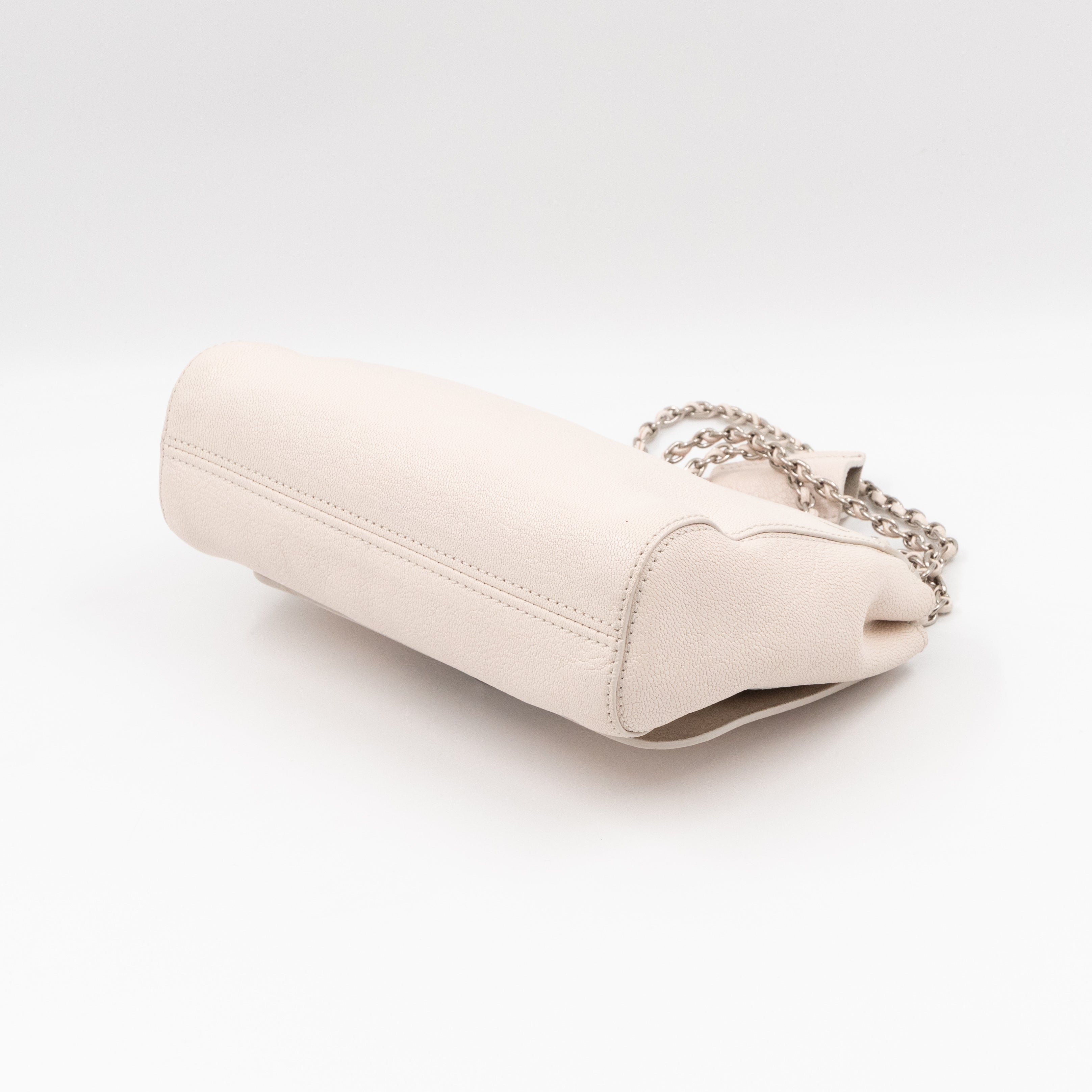 Lily Small Cream Leather Silver