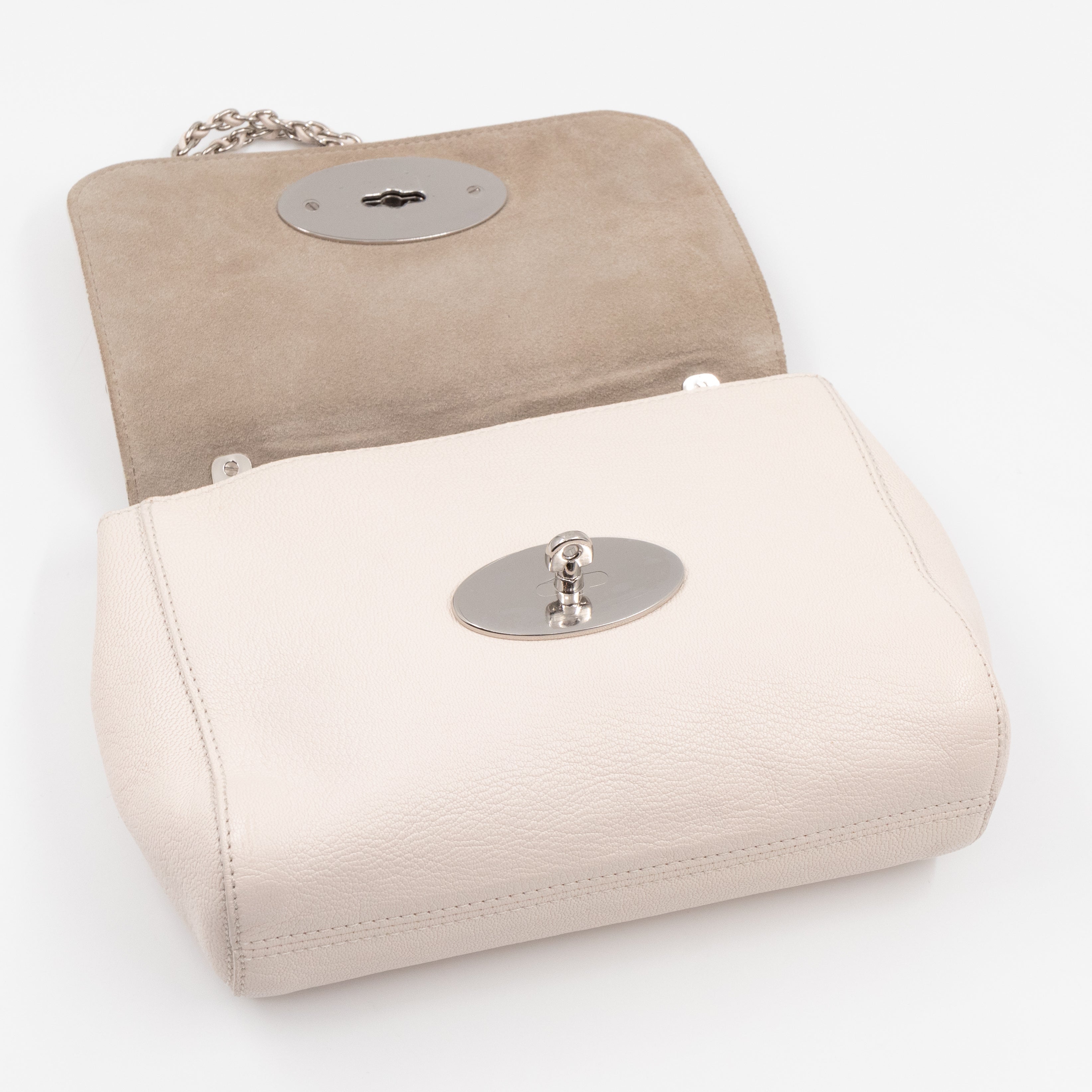 Lily Small Cream Leather Silver