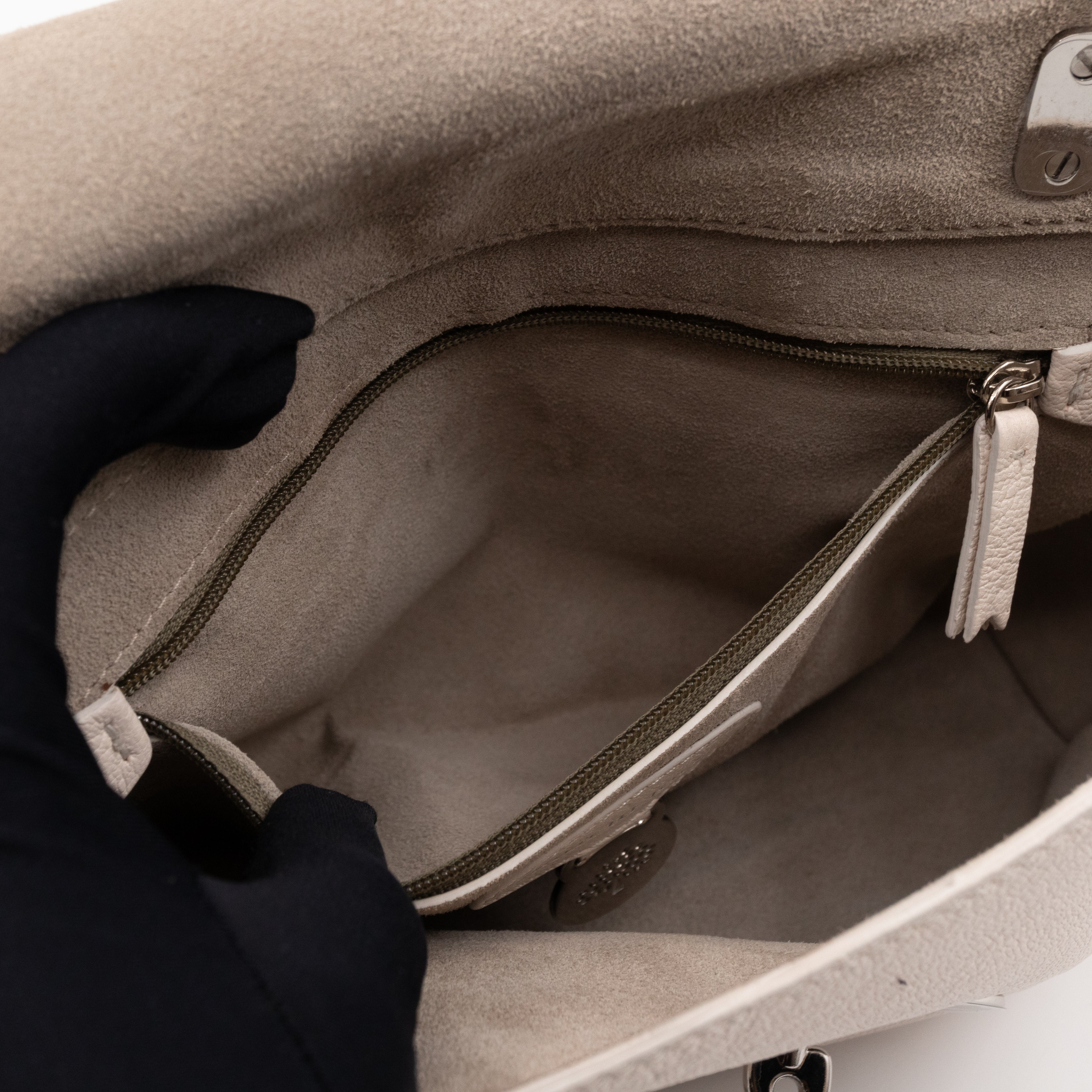 Lily Small Cream Leather Silver