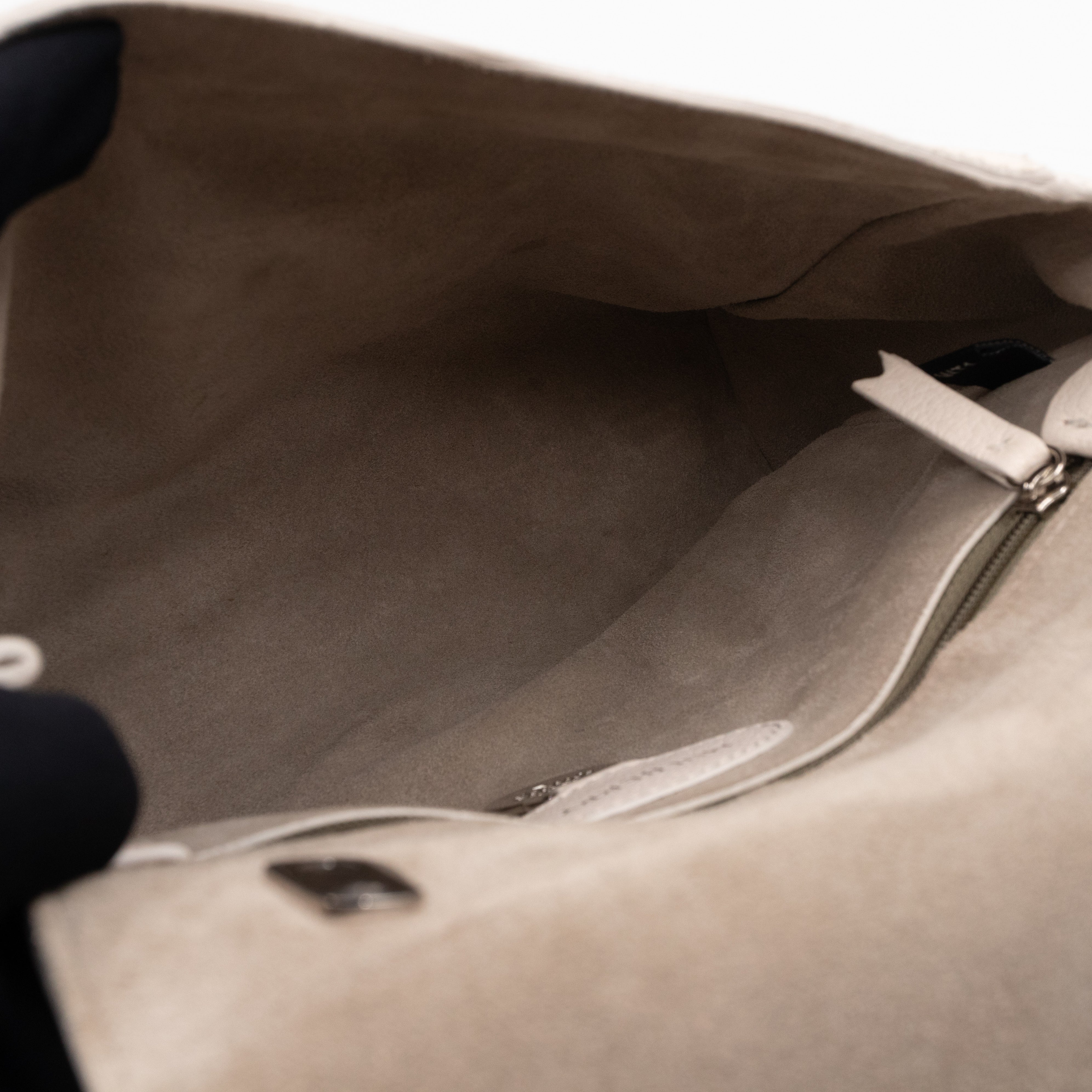 Lily Small Cream Leather Silver