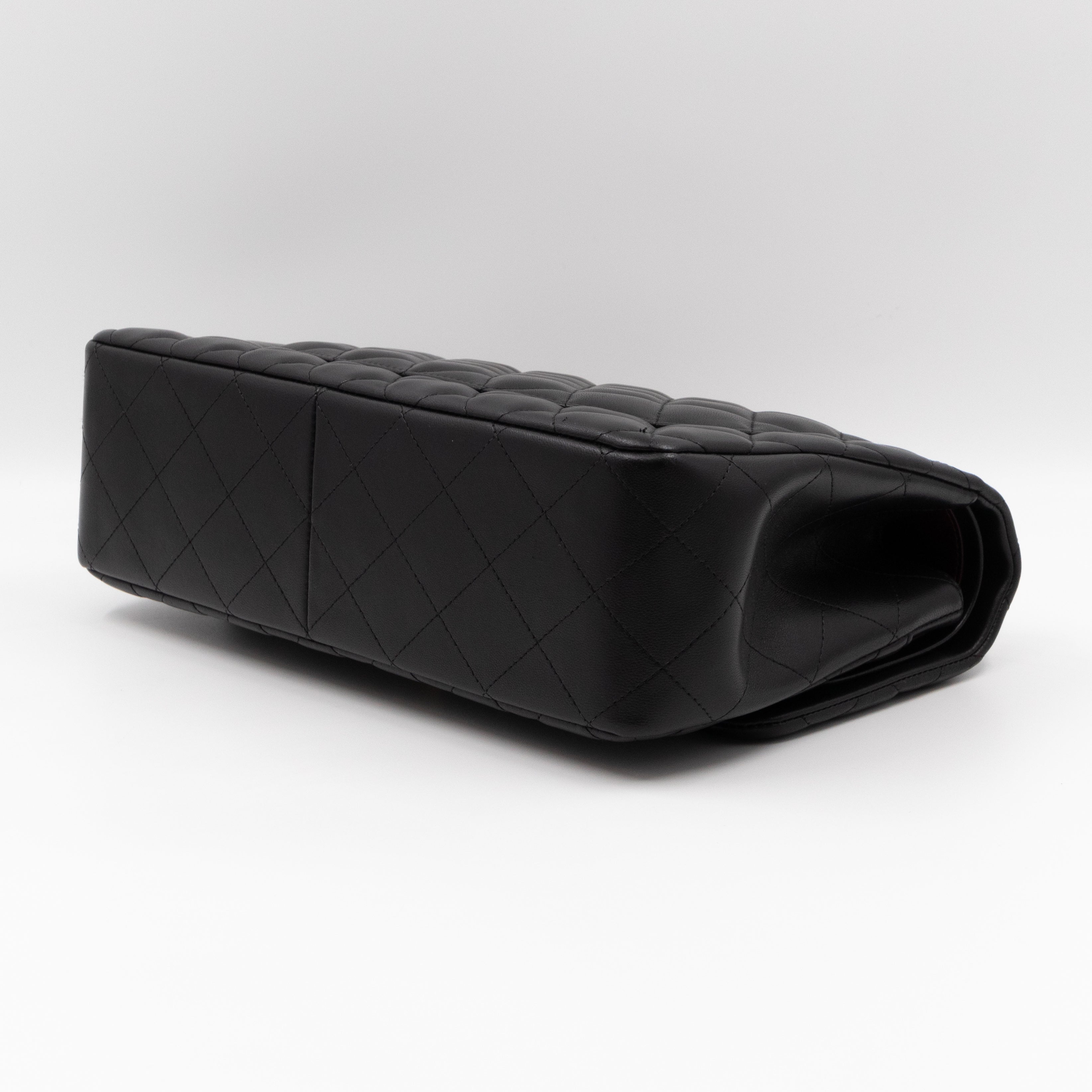 Classic Double Flap Jumbo Black Lambskin Gold