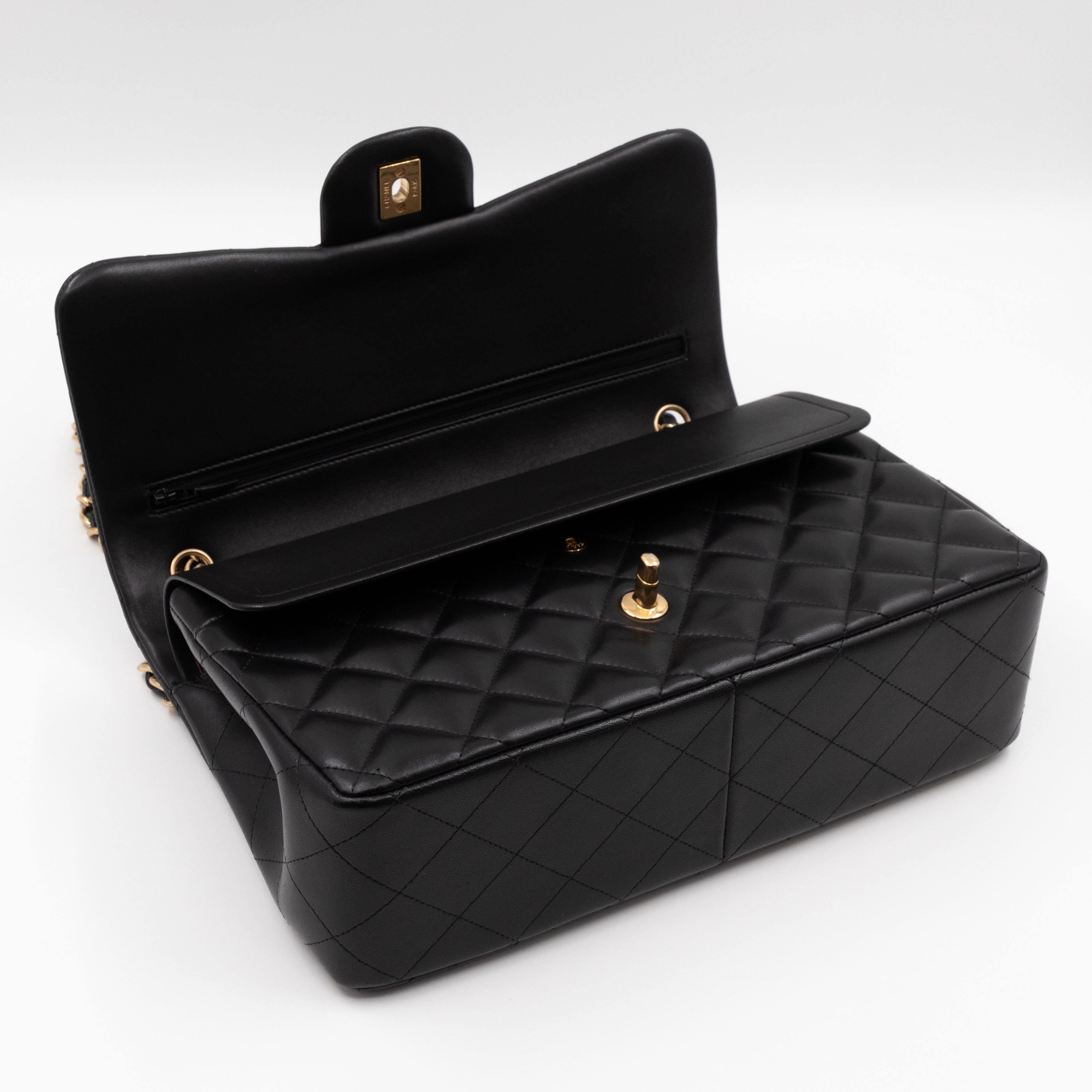 Classic Double Flap Jumbo Black Lambskin Gold