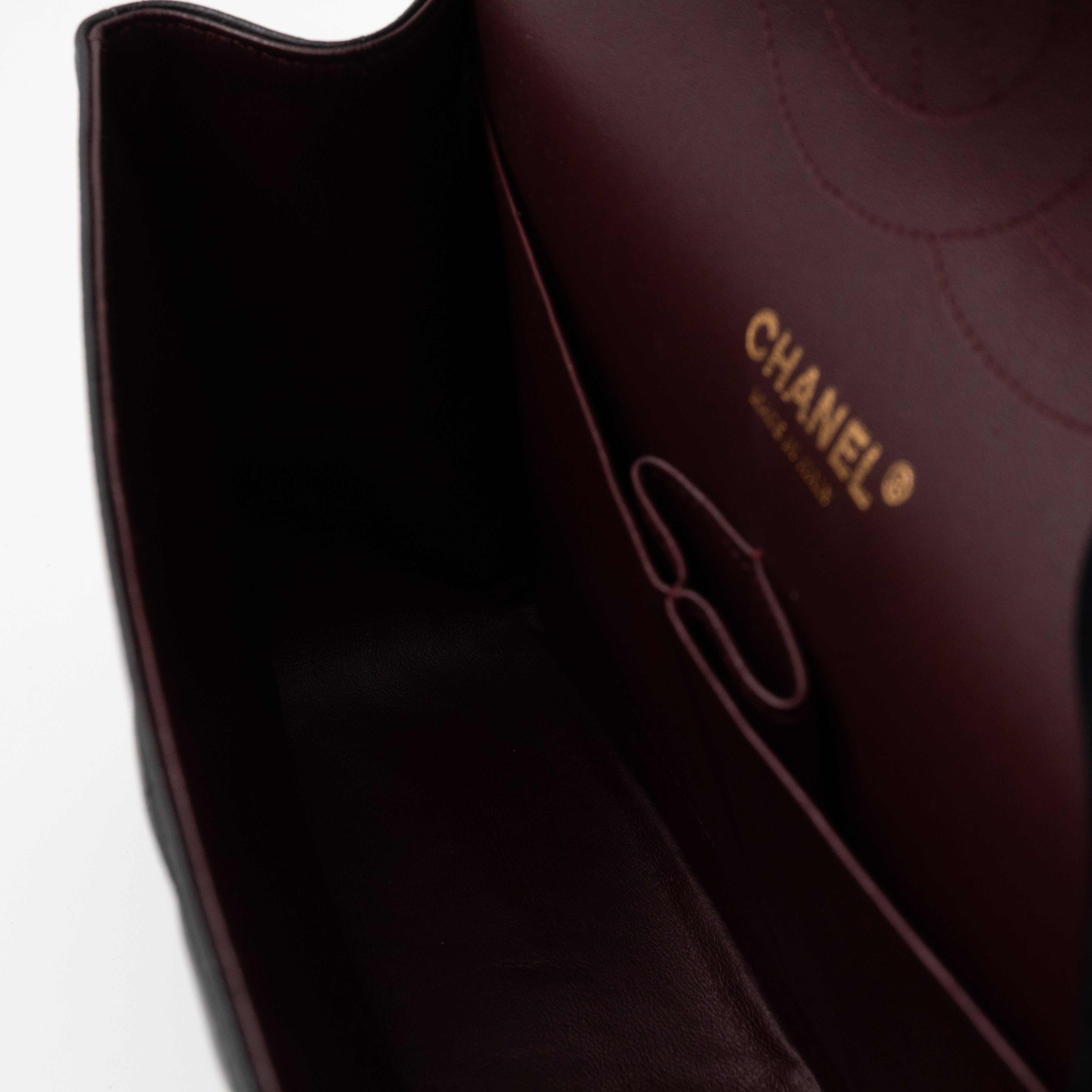 Classic Double Flap Jumbo Black Lambskin Gold