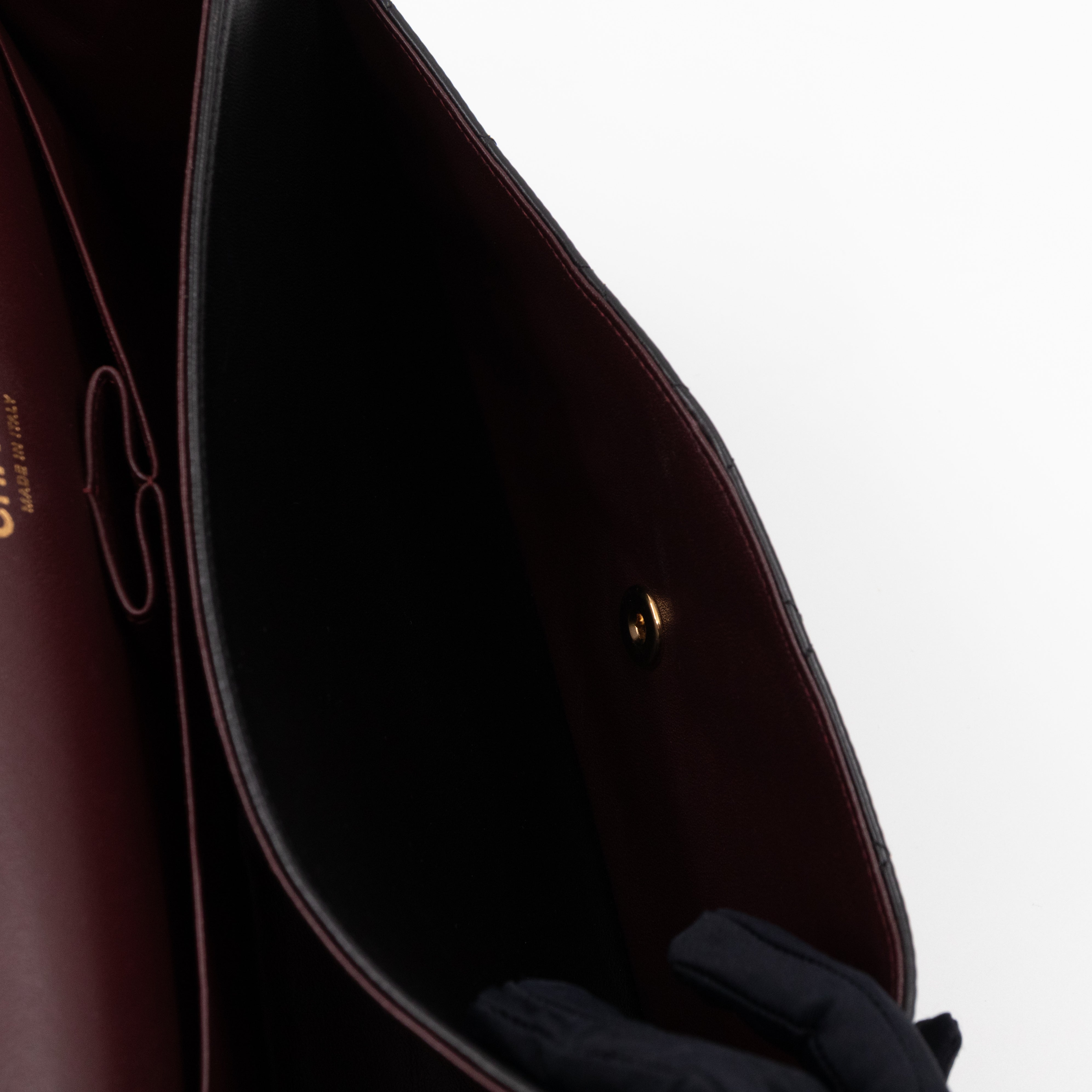 Classic Double Flap Jumbo Black Lambskin Gold