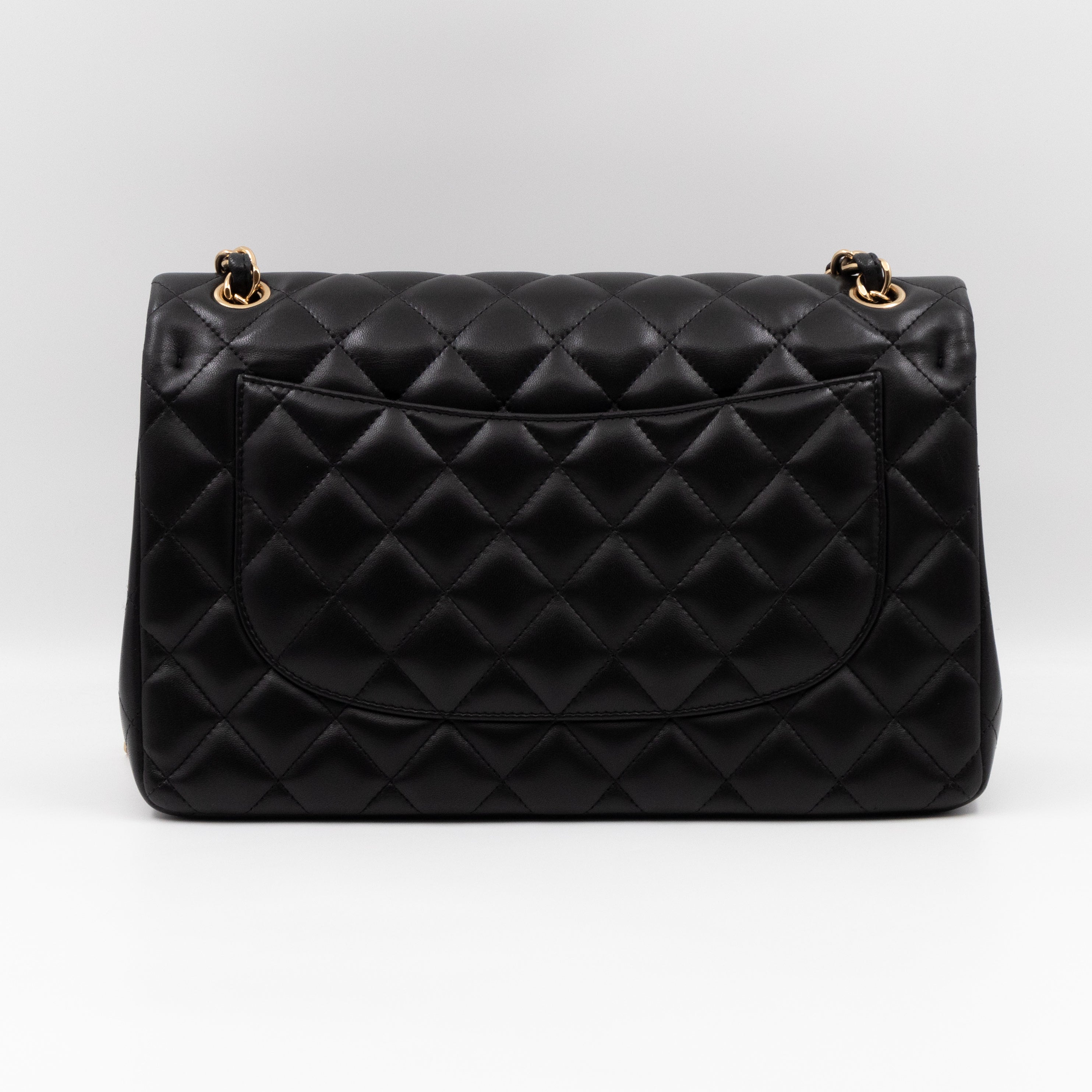 Classic Double Flap Jumbo Black Lambskin Gold