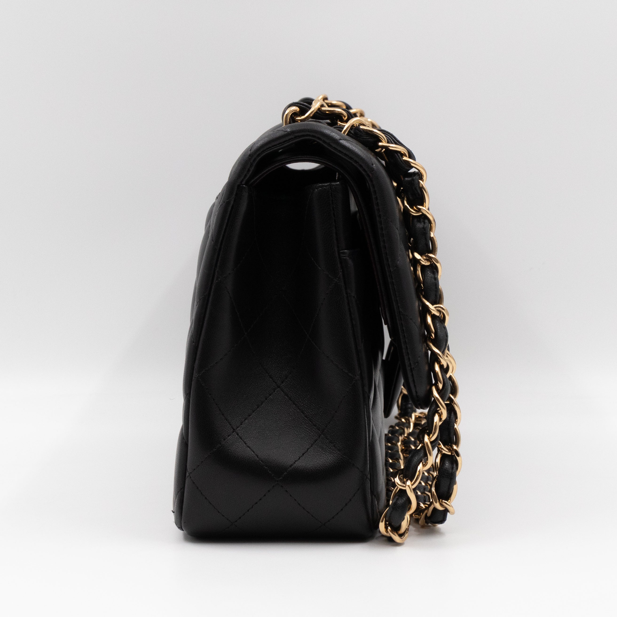 Classic Double Flap Jumbo Black Lambskin Gold