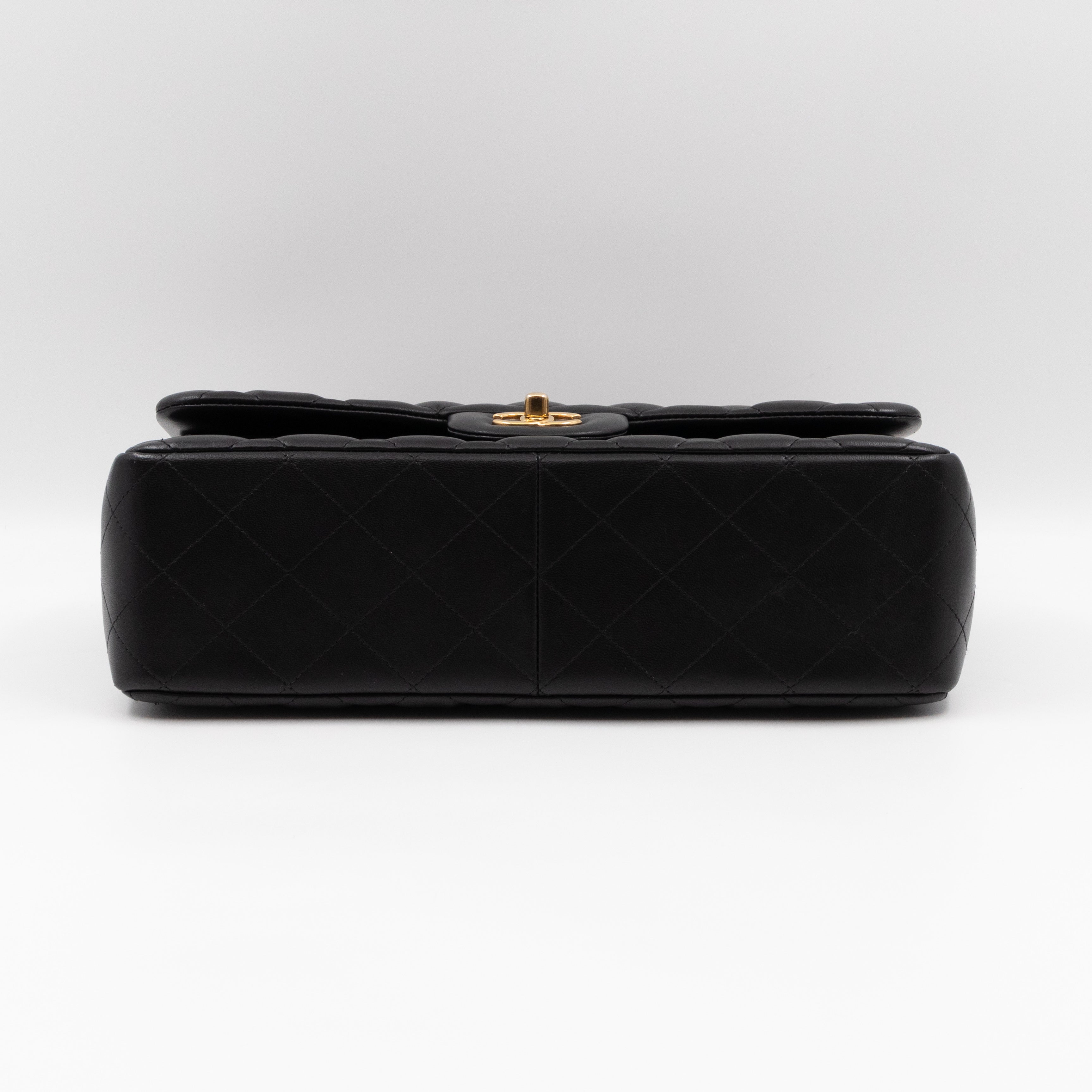 Classic Double Flap Jumbo Black Lambskin Gold