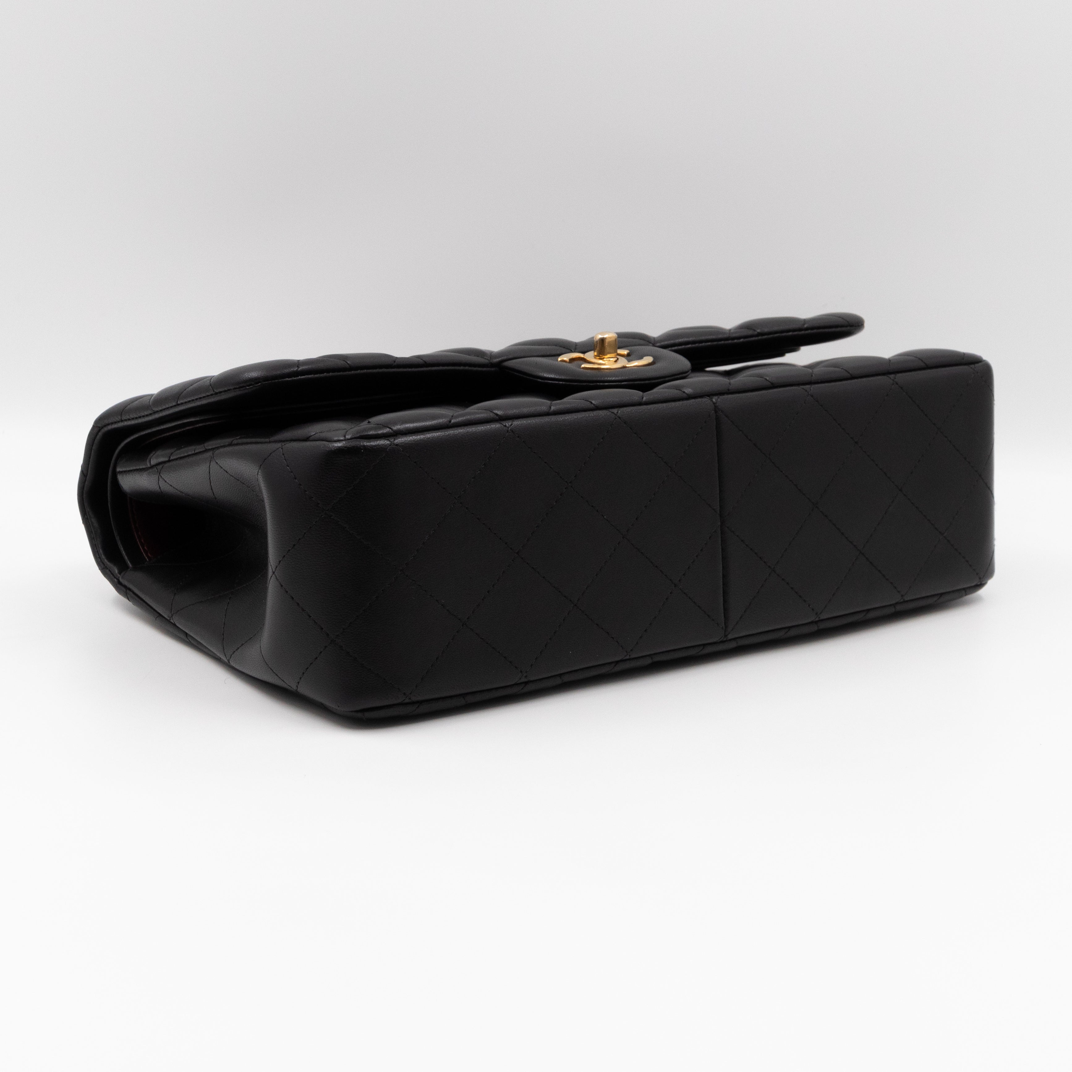 Classic Double Flap Jumbo Black Lambskin Gold