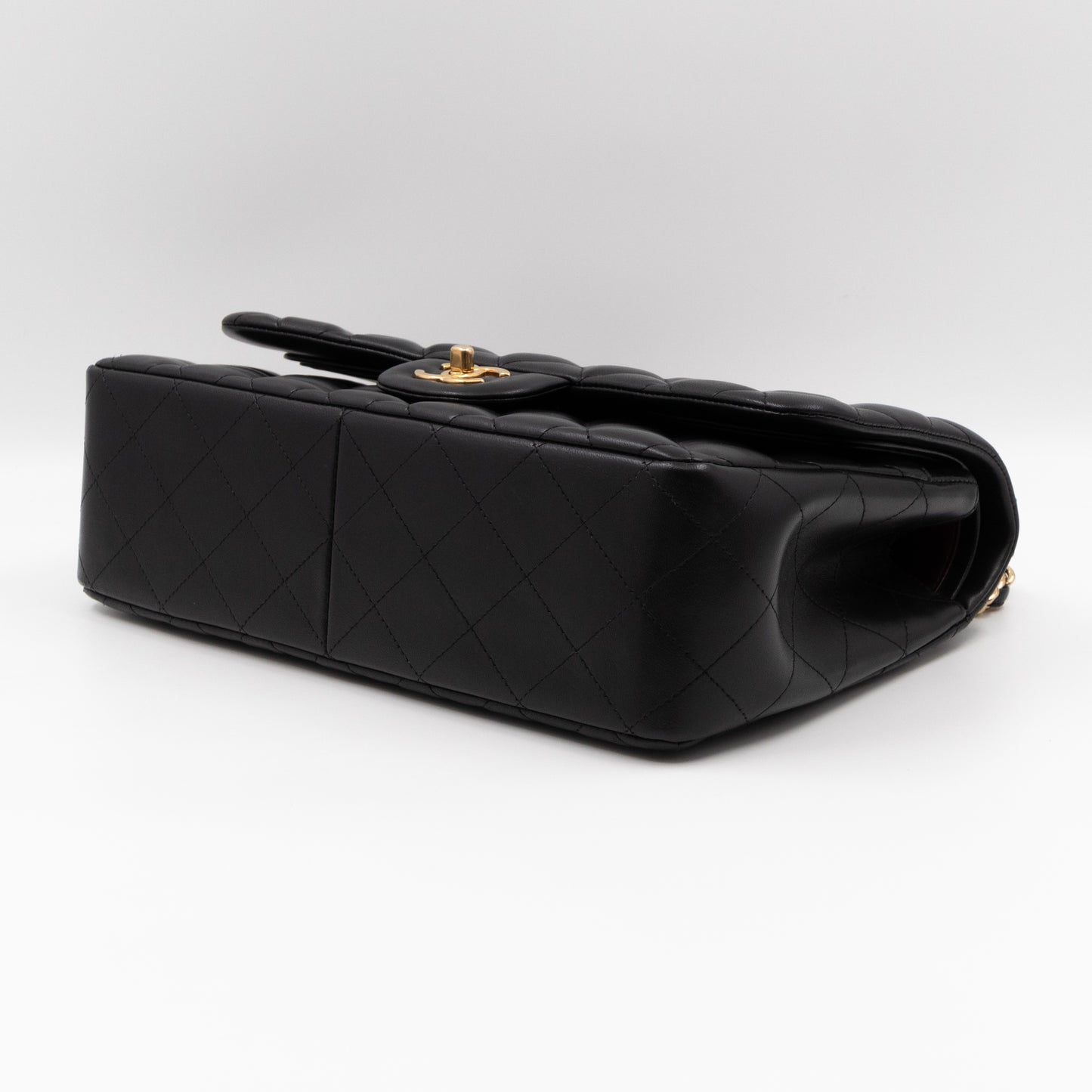Classic Double Flap Jumbo Black Lambskin Gold
