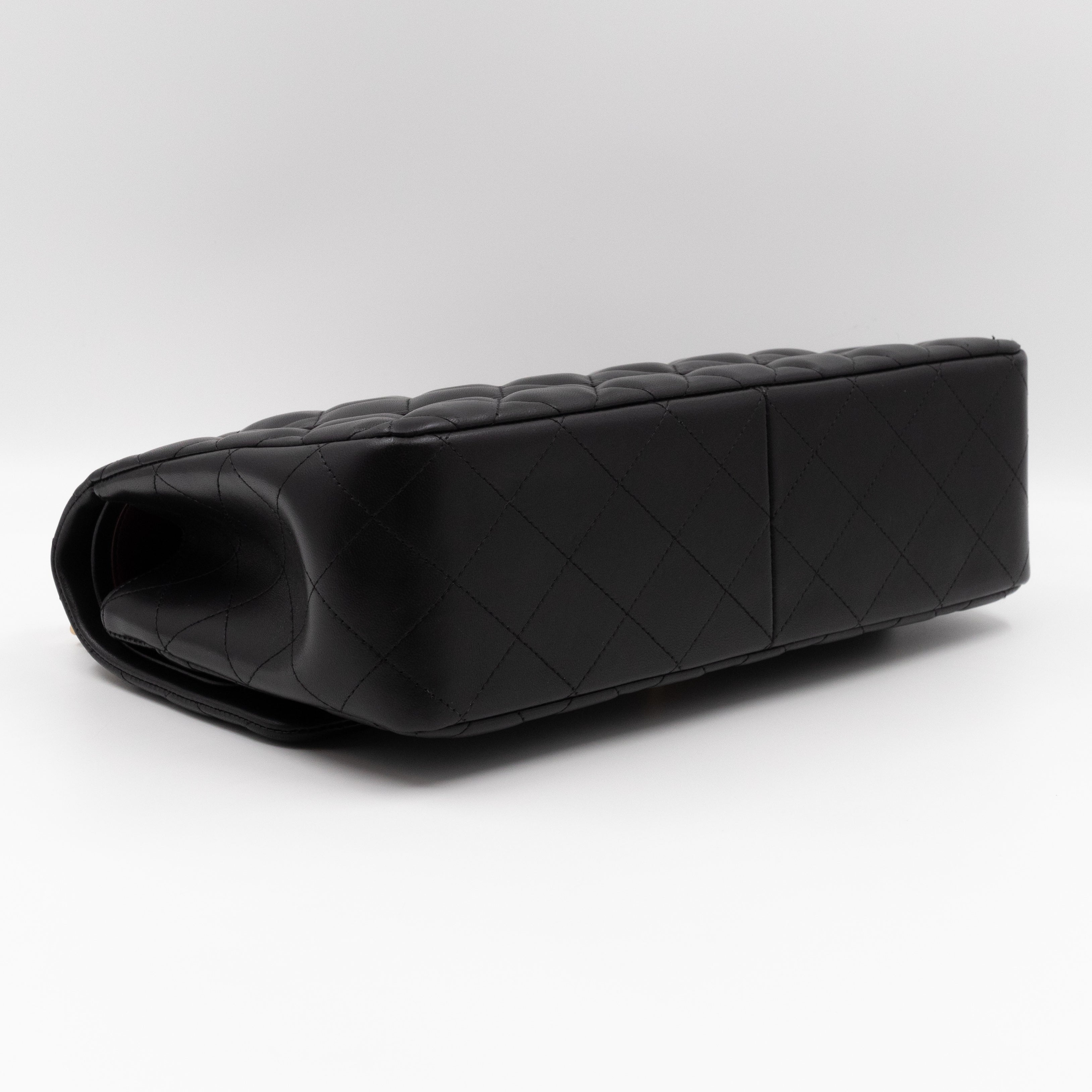 Classic Double Flap Jumbo Black Lambskin Gold